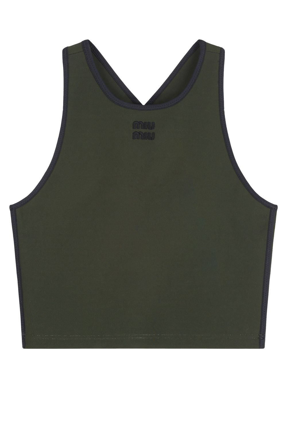 MIU MIU Cropped Viscose Blend Tank Top