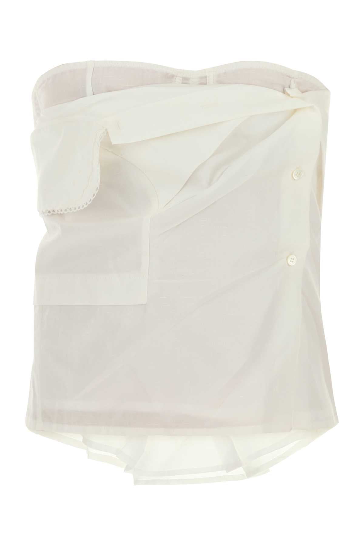 MIU MIU Elegant Poplin Mini Top for Women - SS25