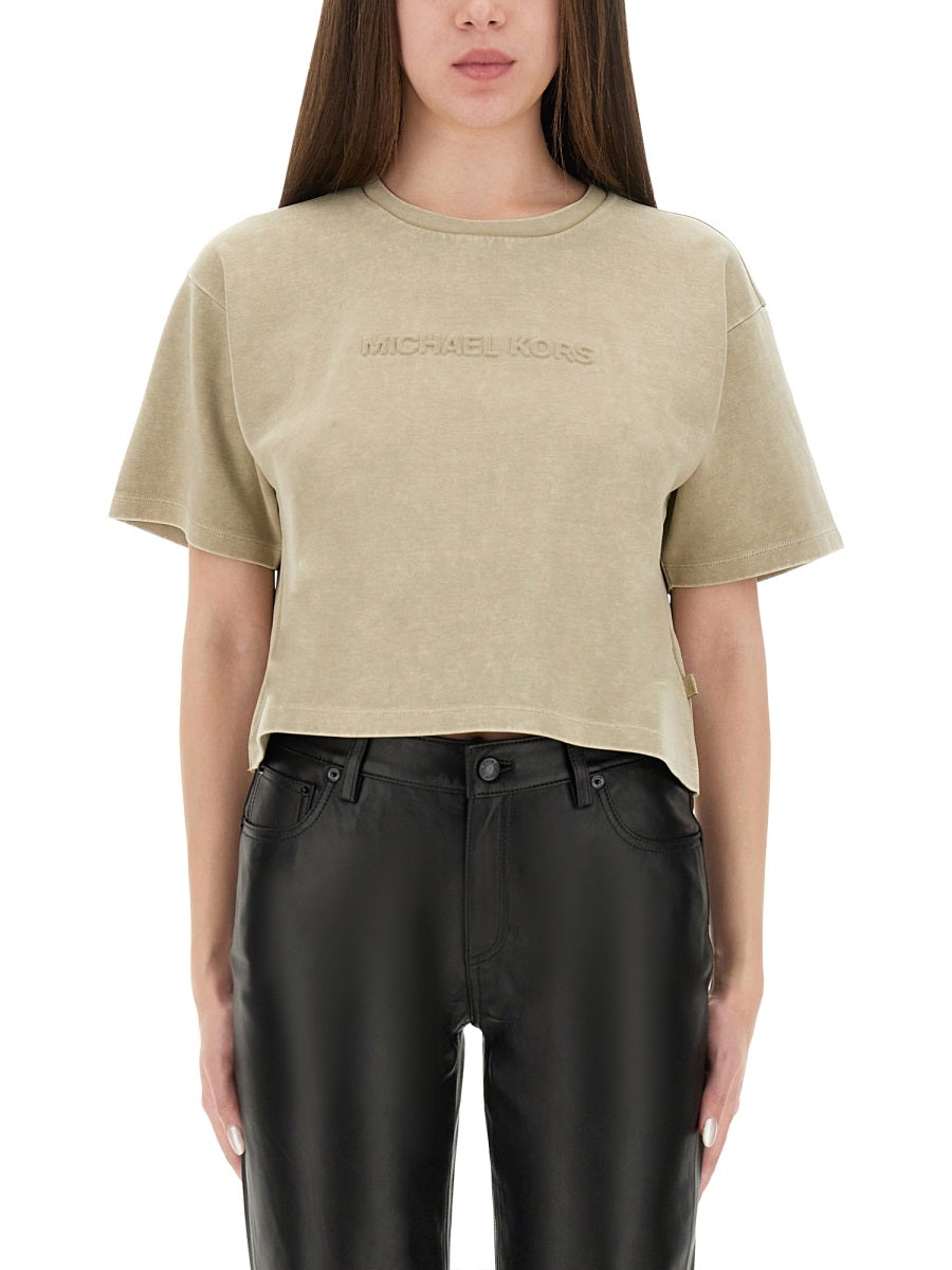 MICHAEL BY MICHAEL KORS Cropped Logo T-Shirt for Women