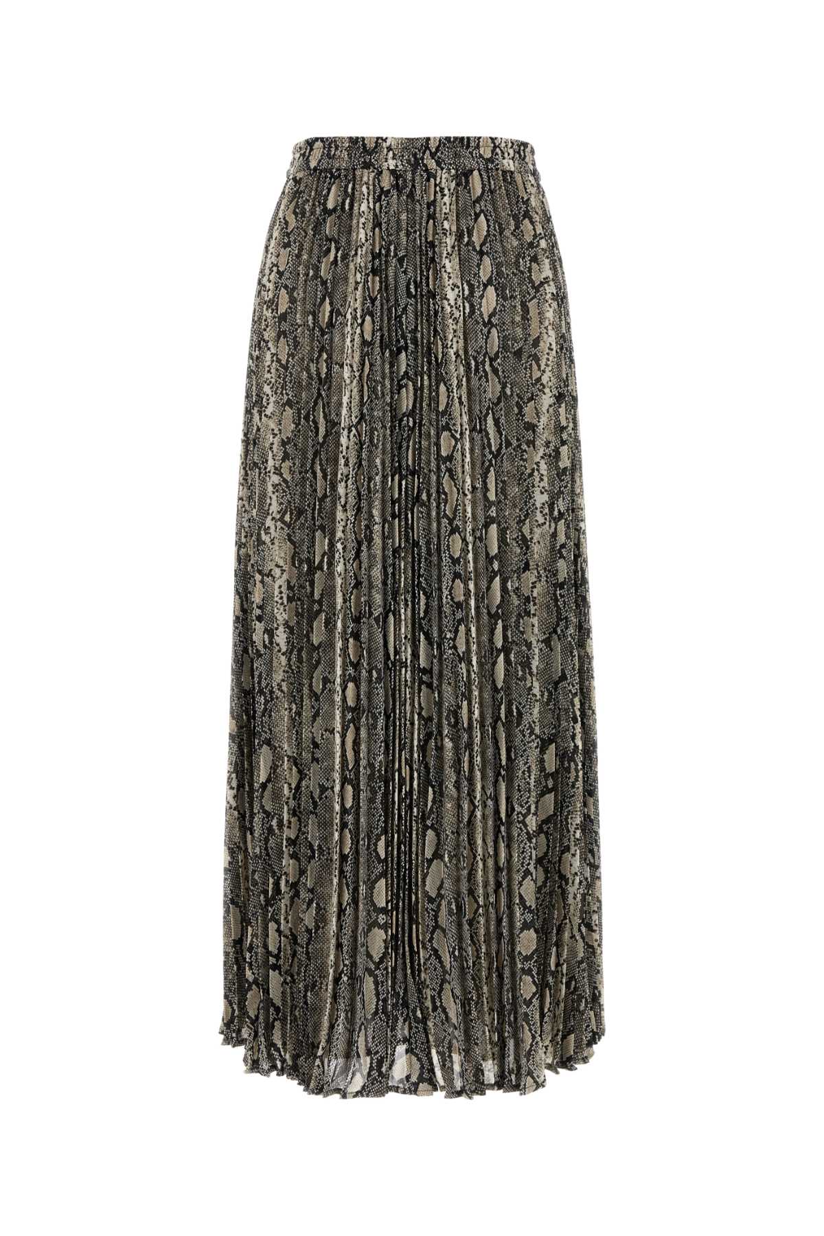 MICHAEL MICHAEL KORS Snake Print Maxi Pleat Skirt