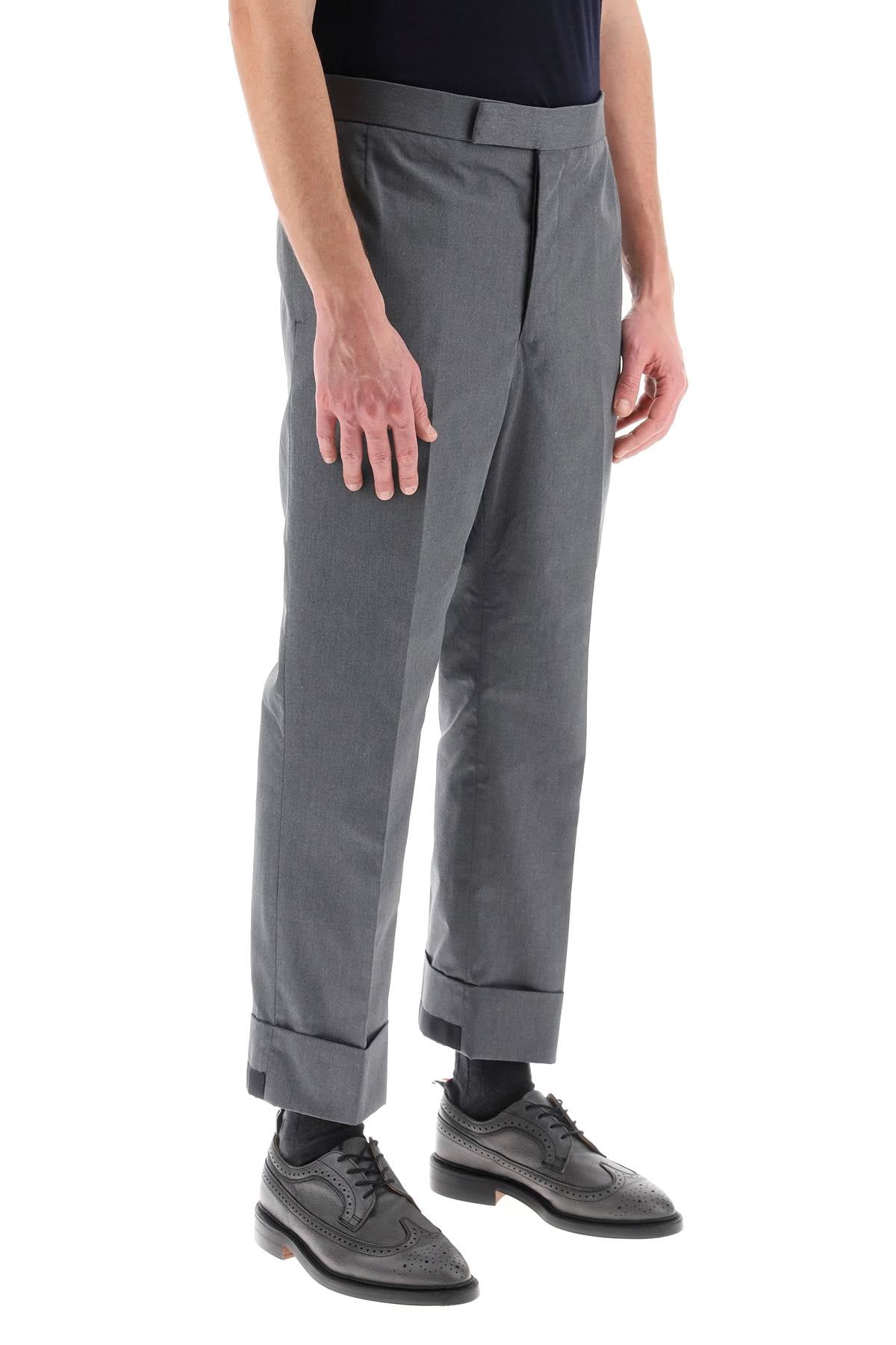 THOM BROWNE Fit 1 Backstrap Trouser in Typewriter Cloth - Men’s Tailored Design