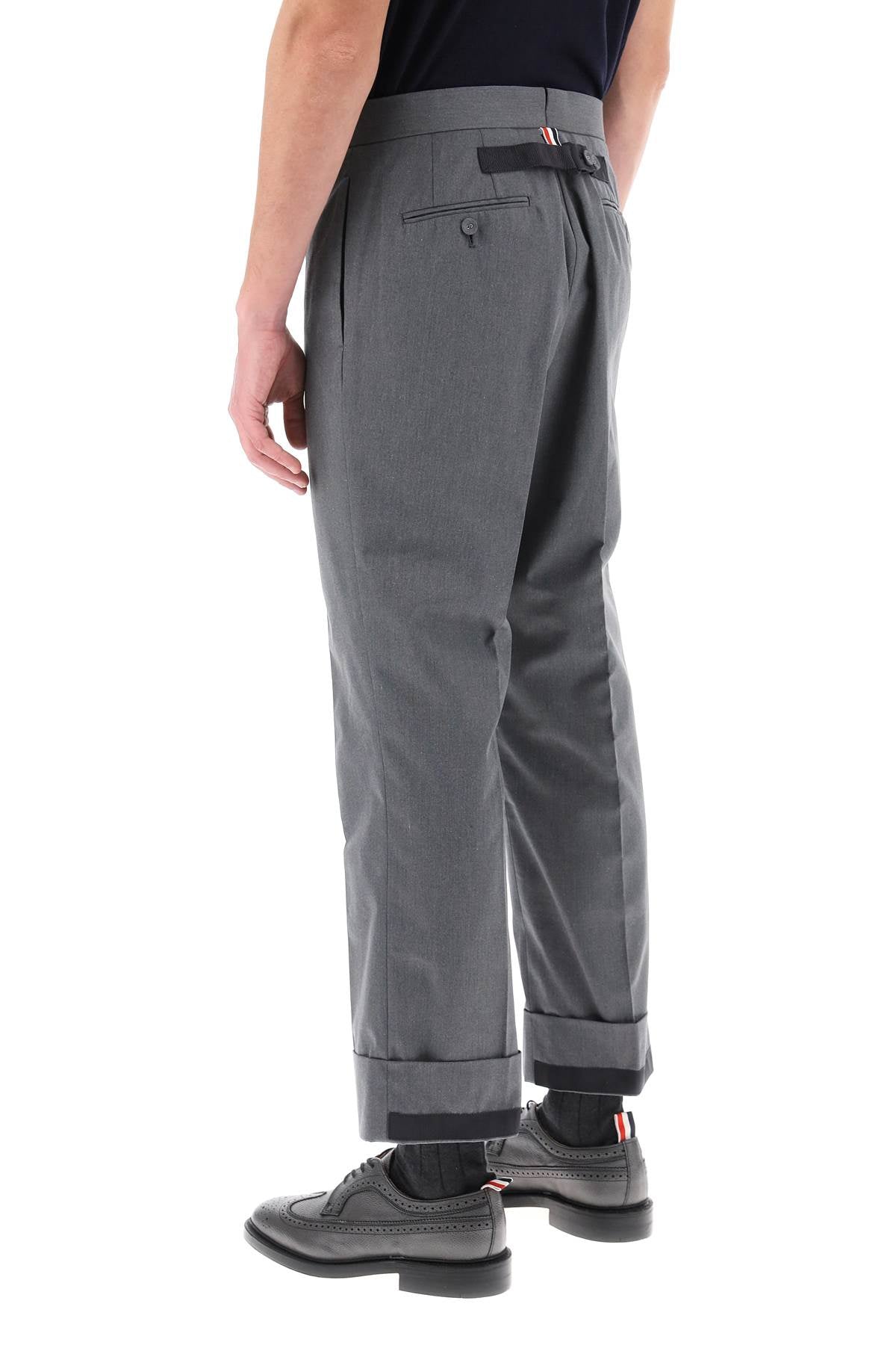 THOM BROWNE Fit 1 Backstrap Trouser in Typewriter Cloth - Men’s Tailored Design