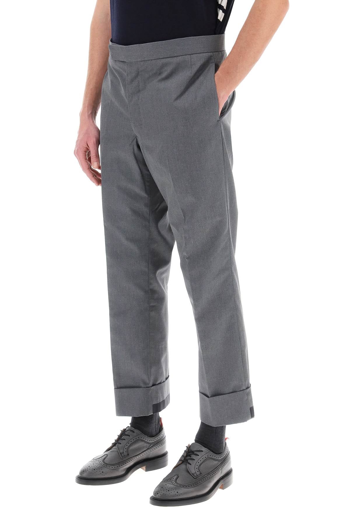 THOM BROWNE Fit 1 Backstrap Trouser in Typewriter Cloth - Men’s Tailored Design