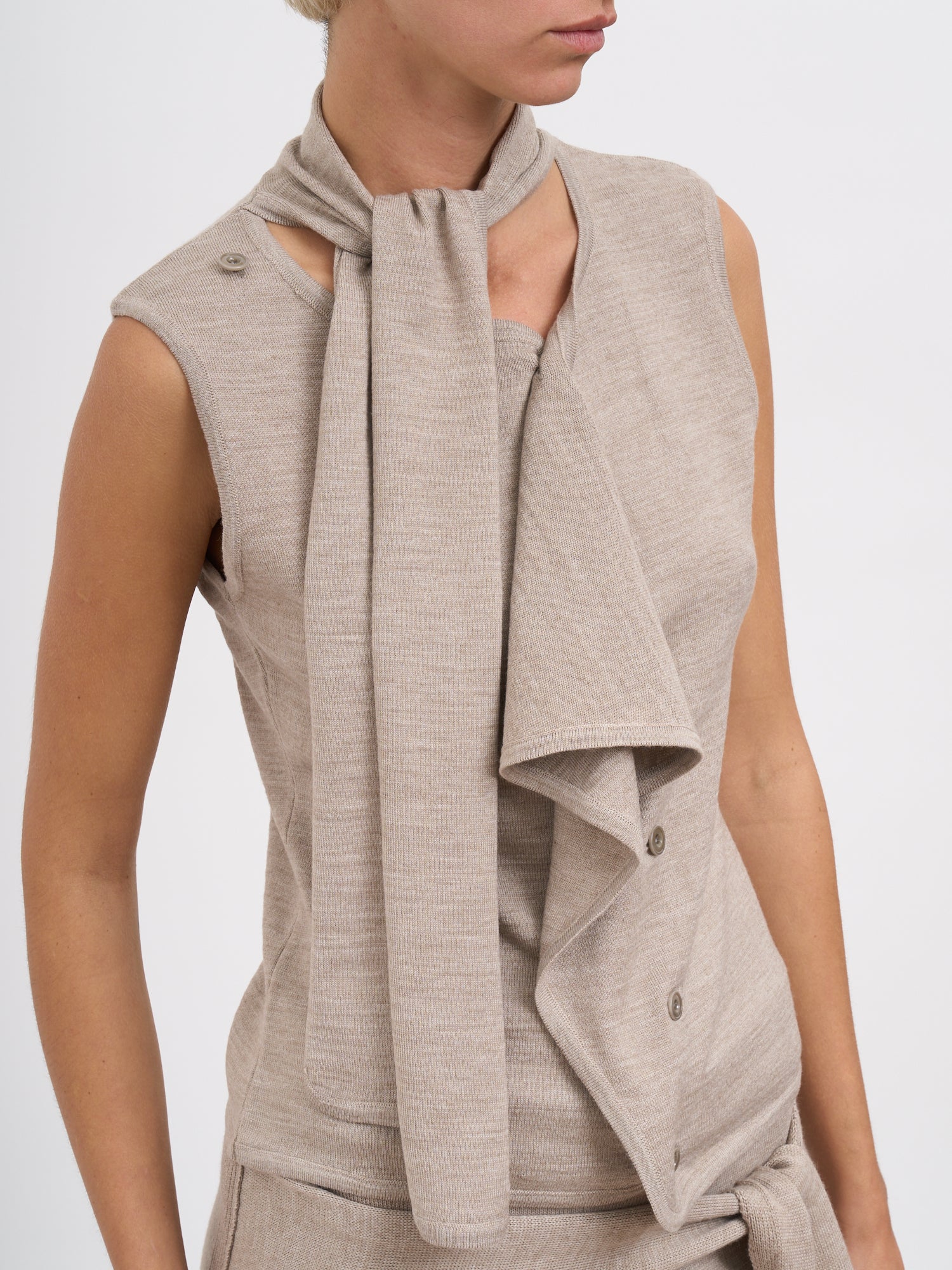 LEMAIRE Asymmetrical Sleeveless Cardigan