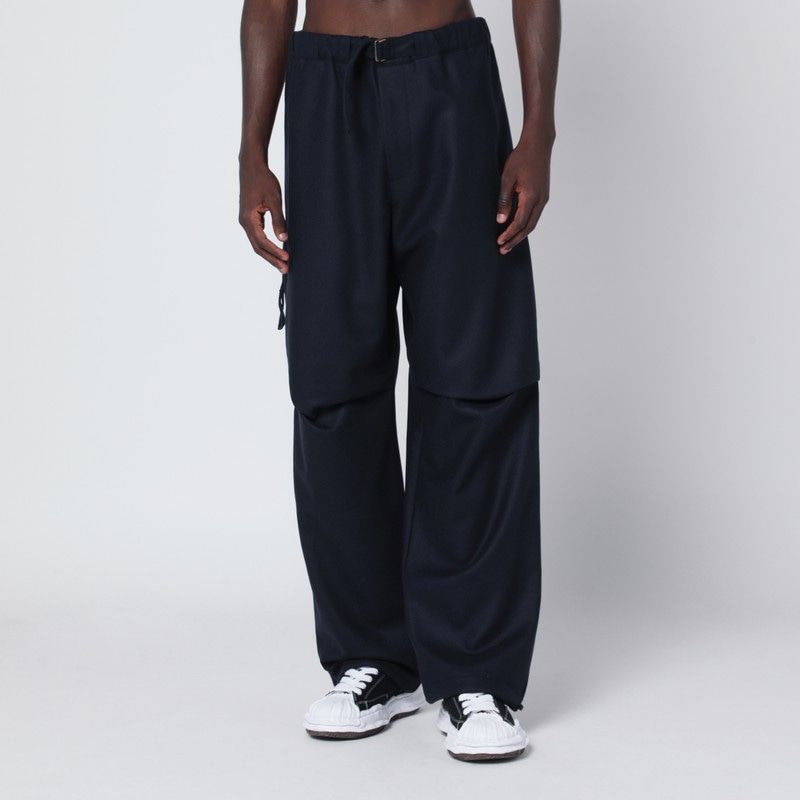 DARKPARK Men's Wool Track Pants with Drawstring and Elastic Waistband