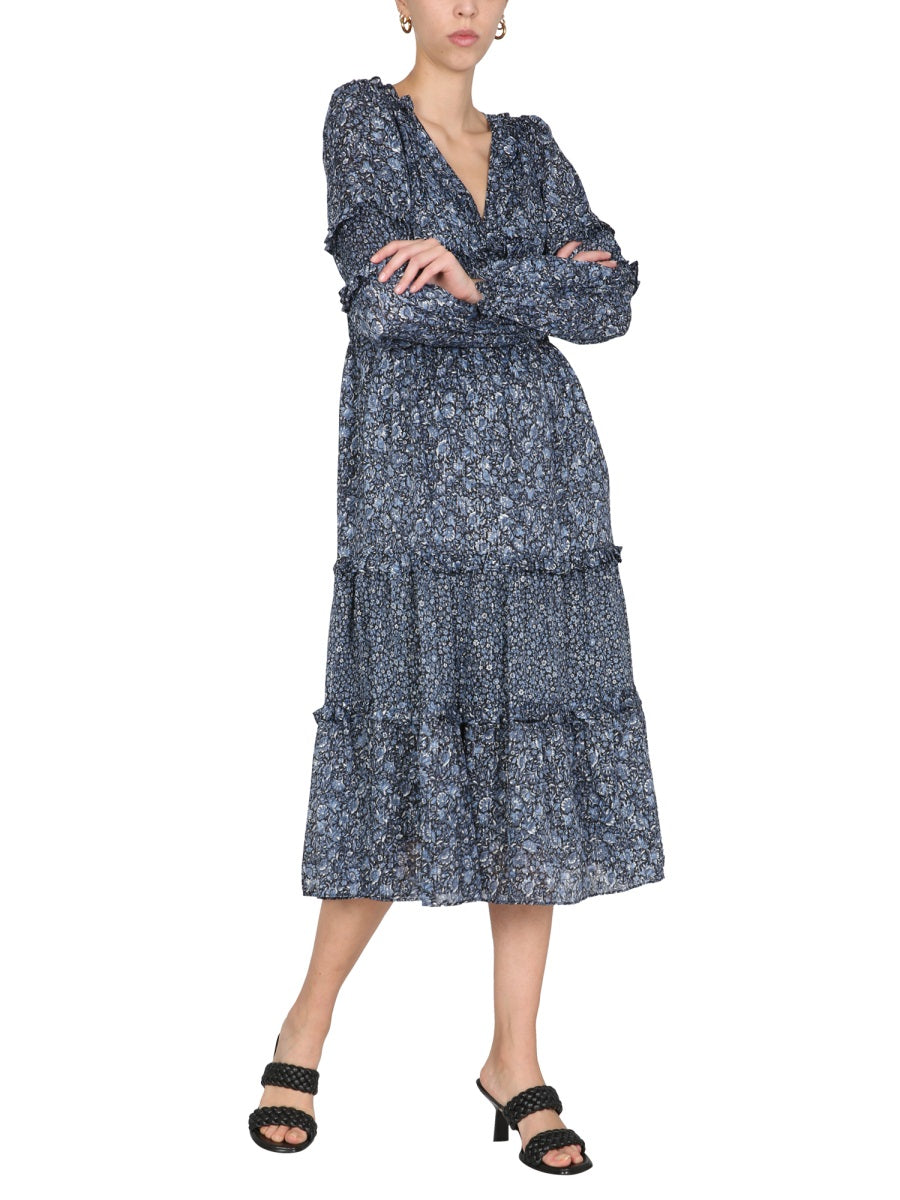 MICHAEL MICHAEL KORS Floral Print V-Neck Mini Dress for Women