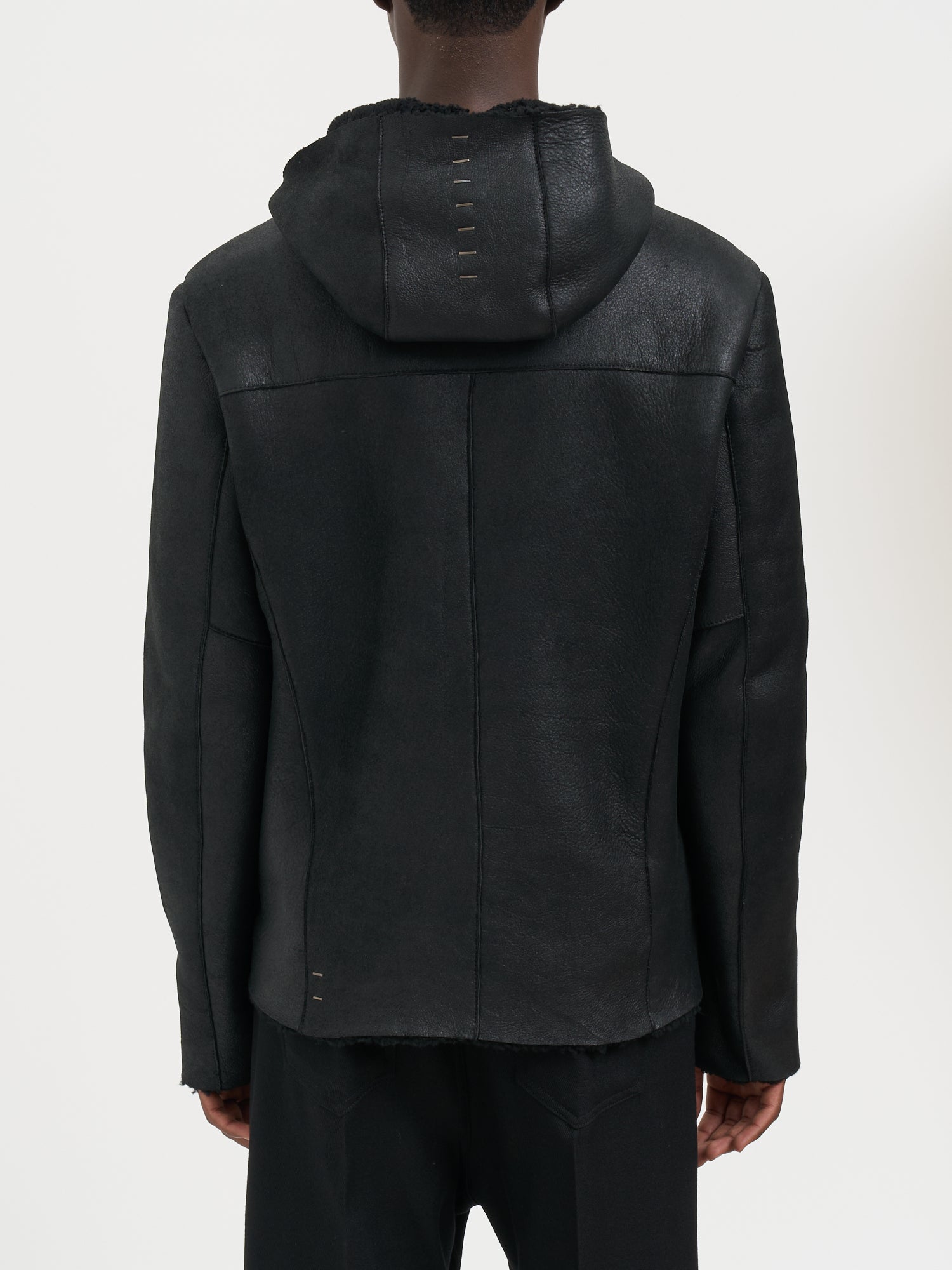 DANIELE BASTA Men's Sheepskin Romeo Jacket with Hood - Size 50