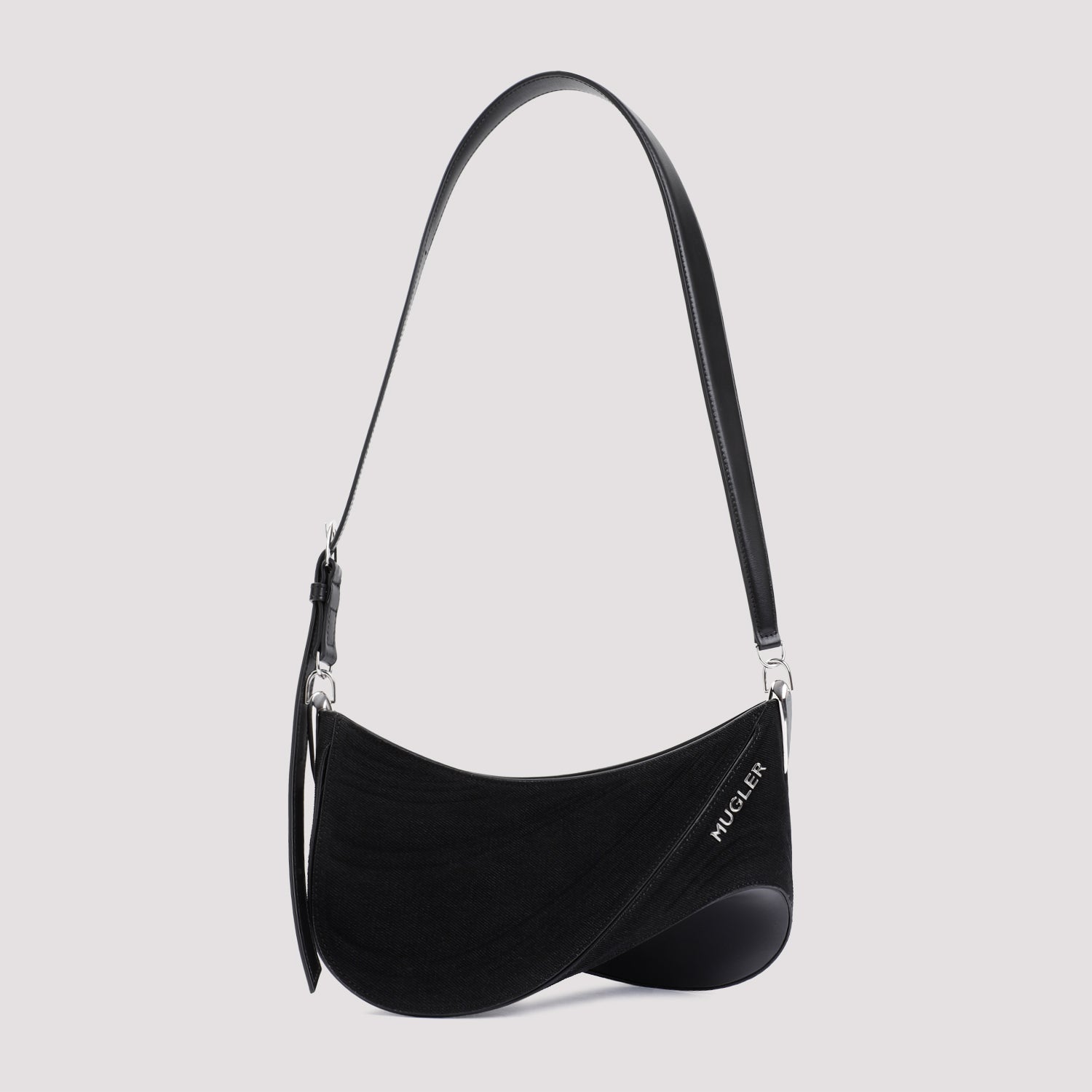 MUGLER Curve Handbag with Adjustable Strap