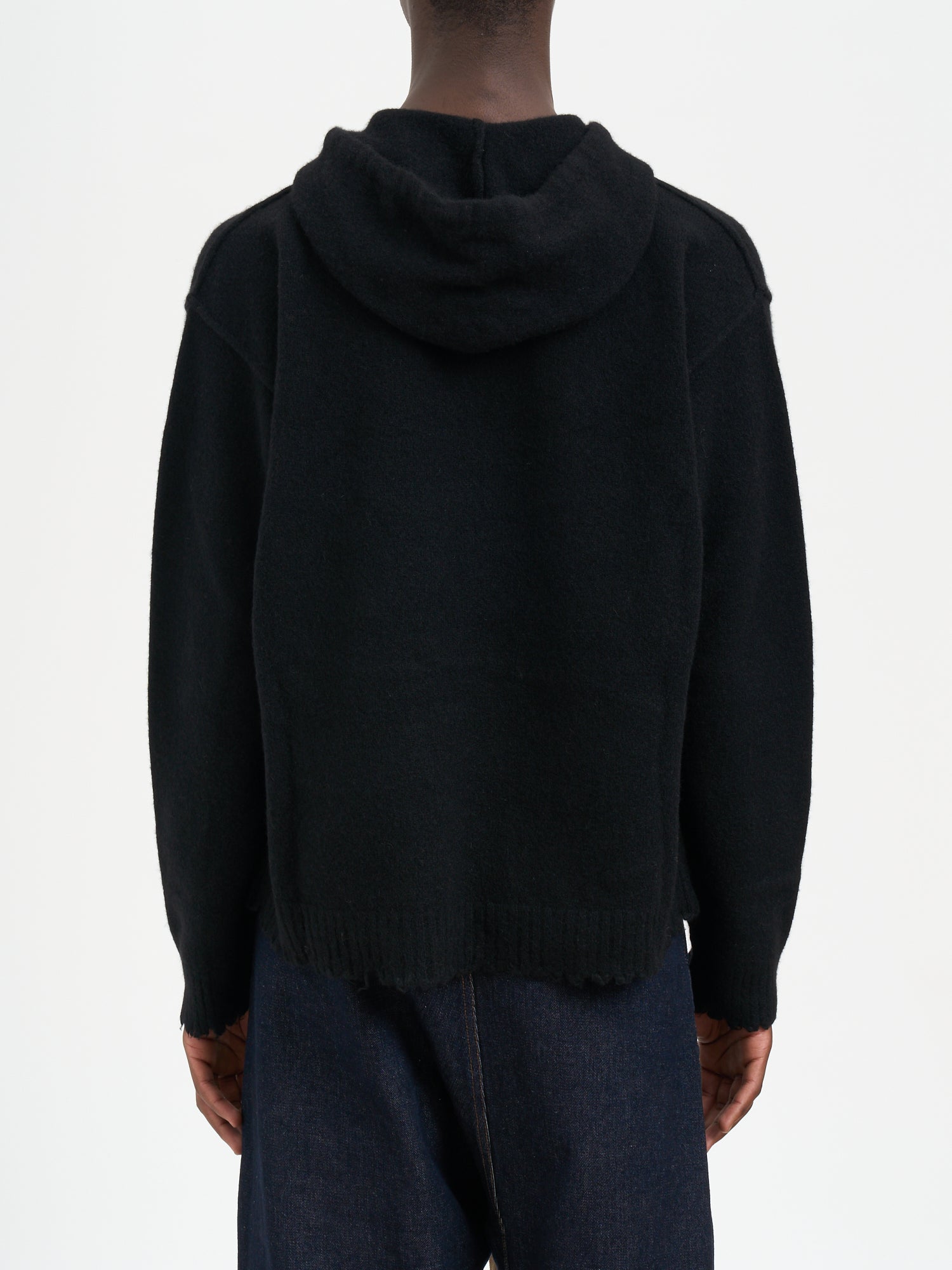 UMA WANG Men's Hooded Sweater with Drawstring - Size Medium