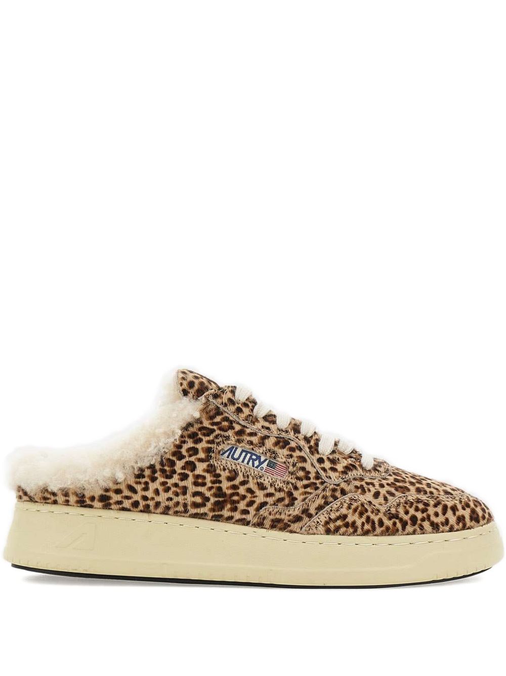 AUTRY Shearling Trim Lace-Up Sneakers for Women