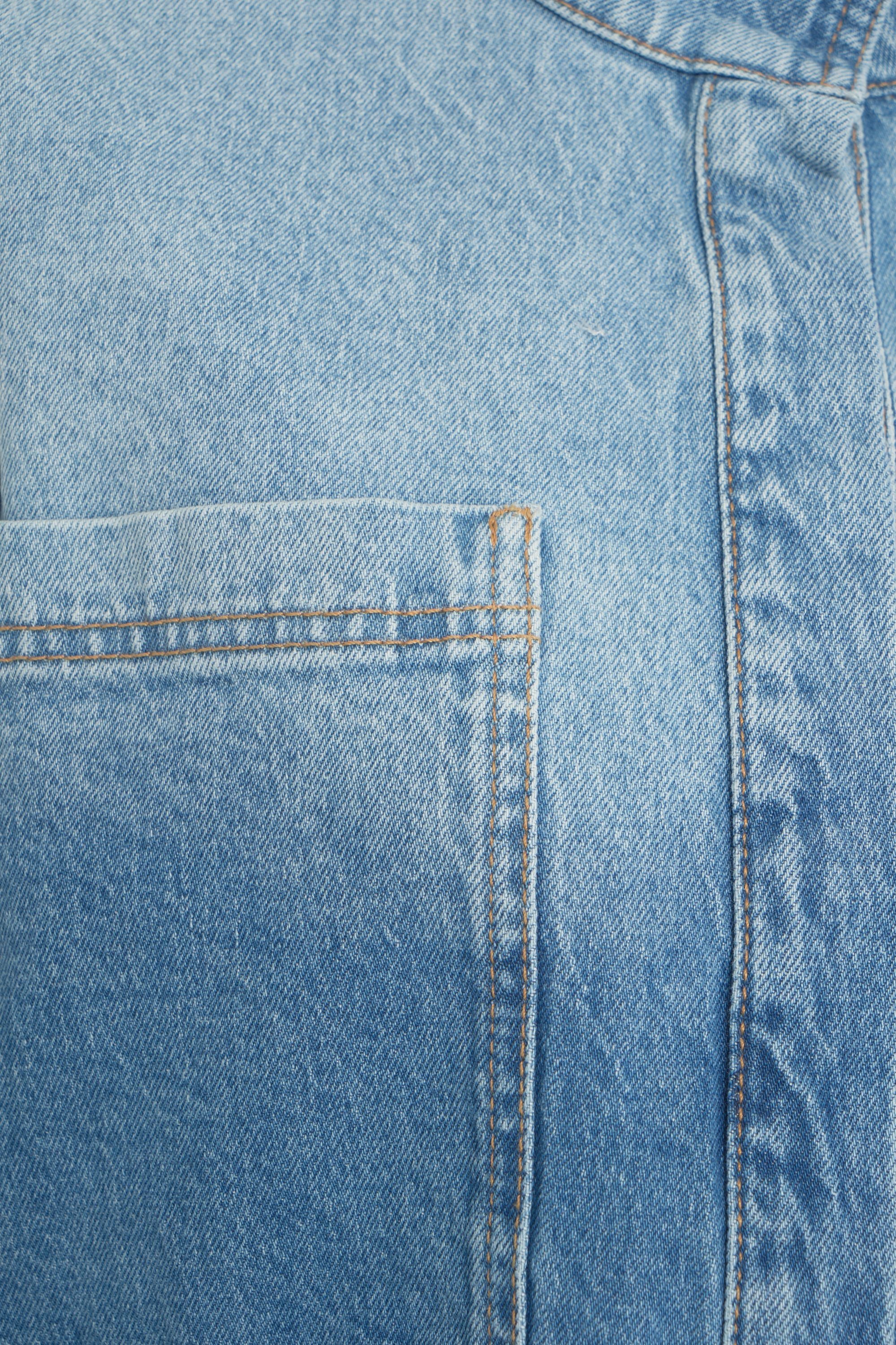 MUNTHE Oversized Denim Jacket with High Collar