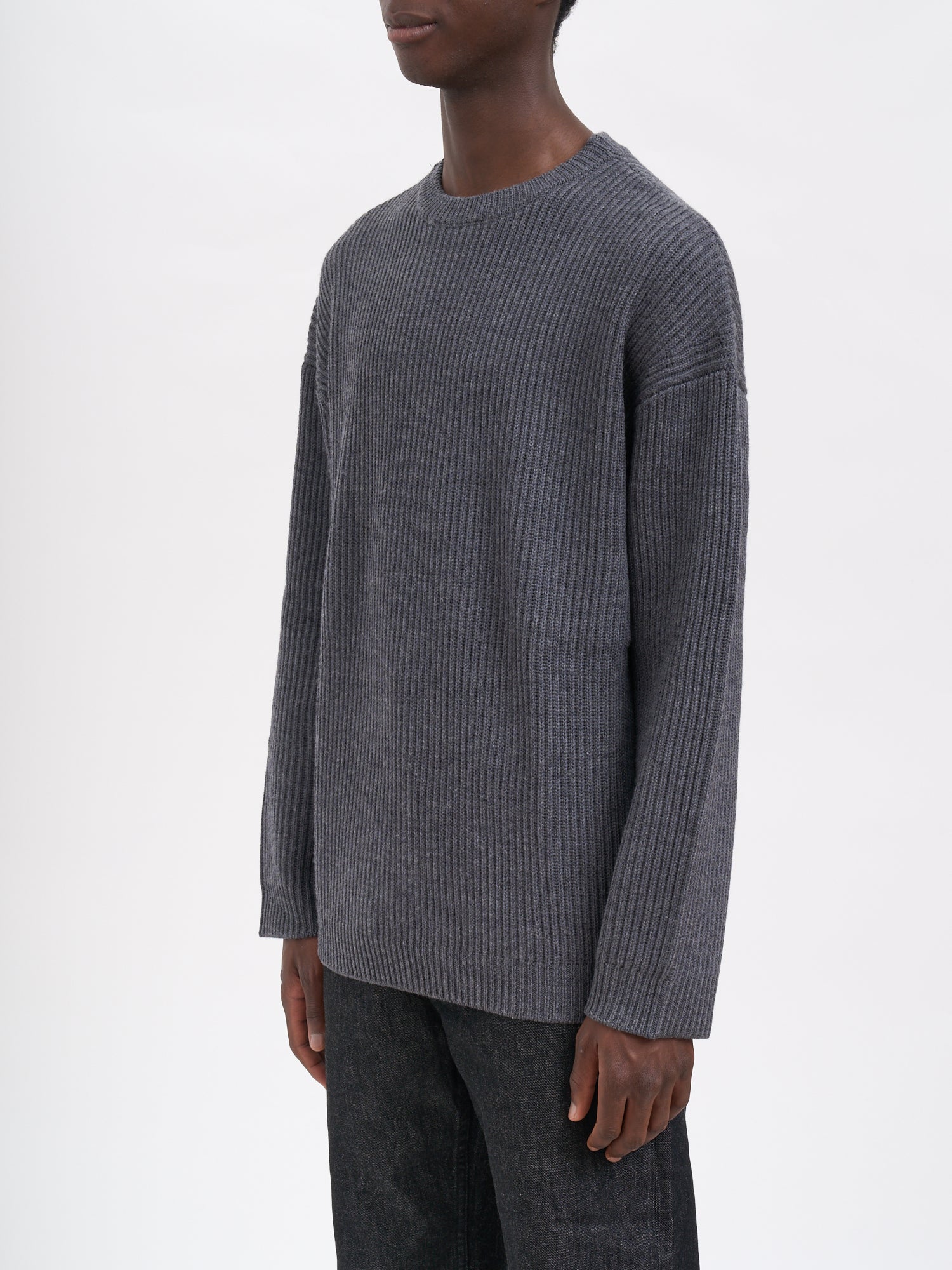 ENTIRE STUDIOS Oversized Knit Crewneck Concrete Sweater - Size M-L
