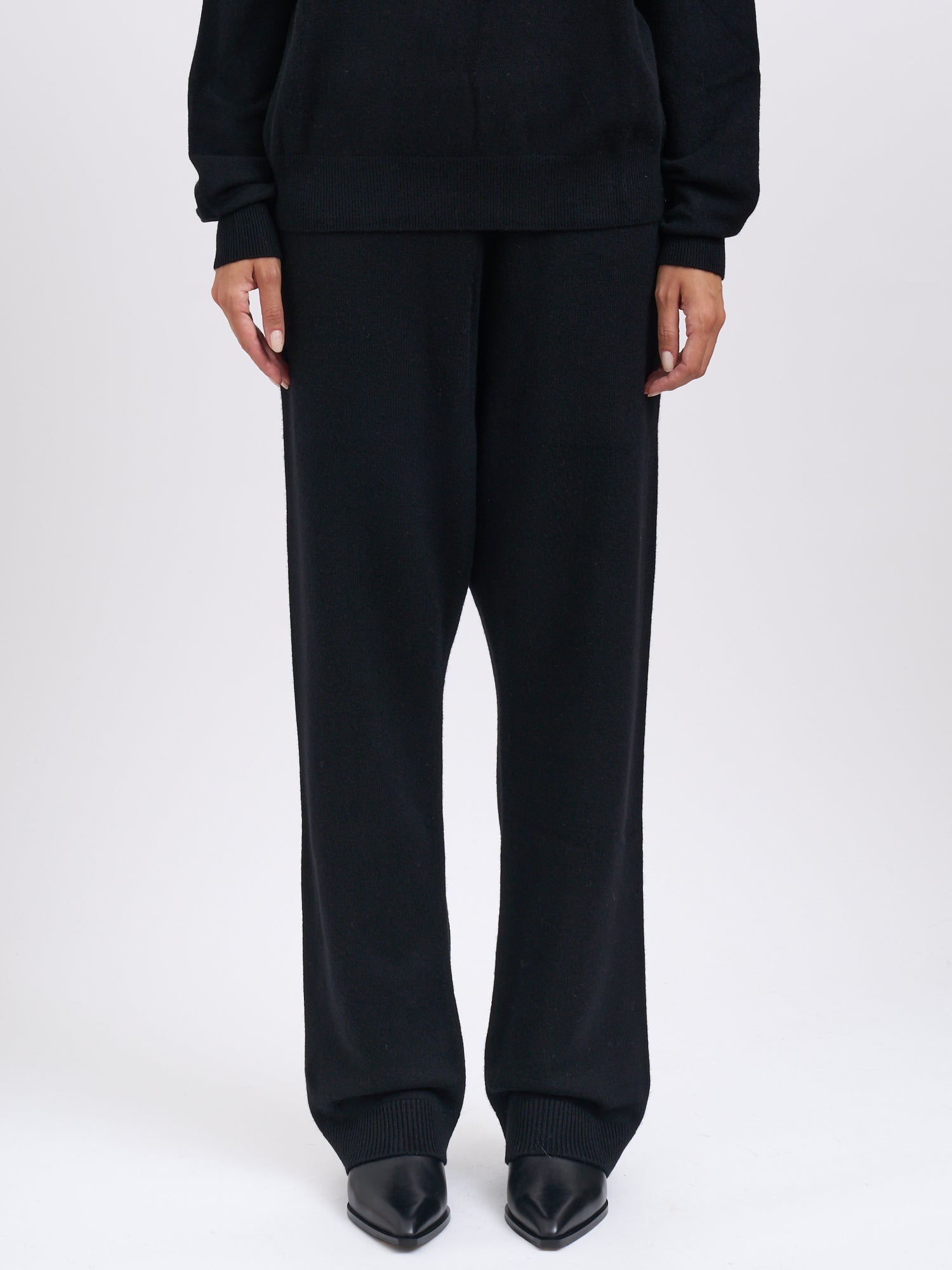 ENTIRE STUDIOS Cashmere Blend Knit Trousers with Drawstring Waist - XS/S