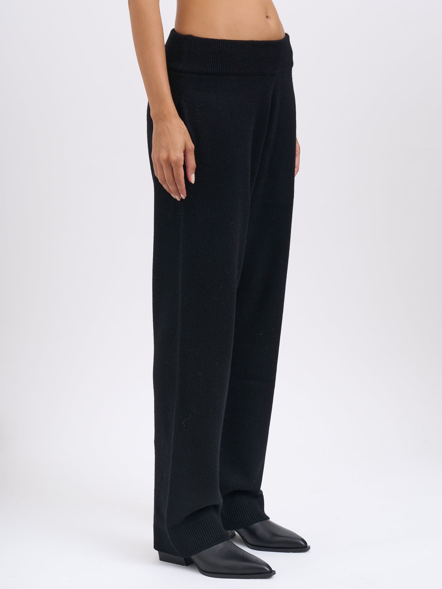 ENTIRE STUDIOS Cashmere Blend Knit Trousers with Drawstring Waist - XS/S