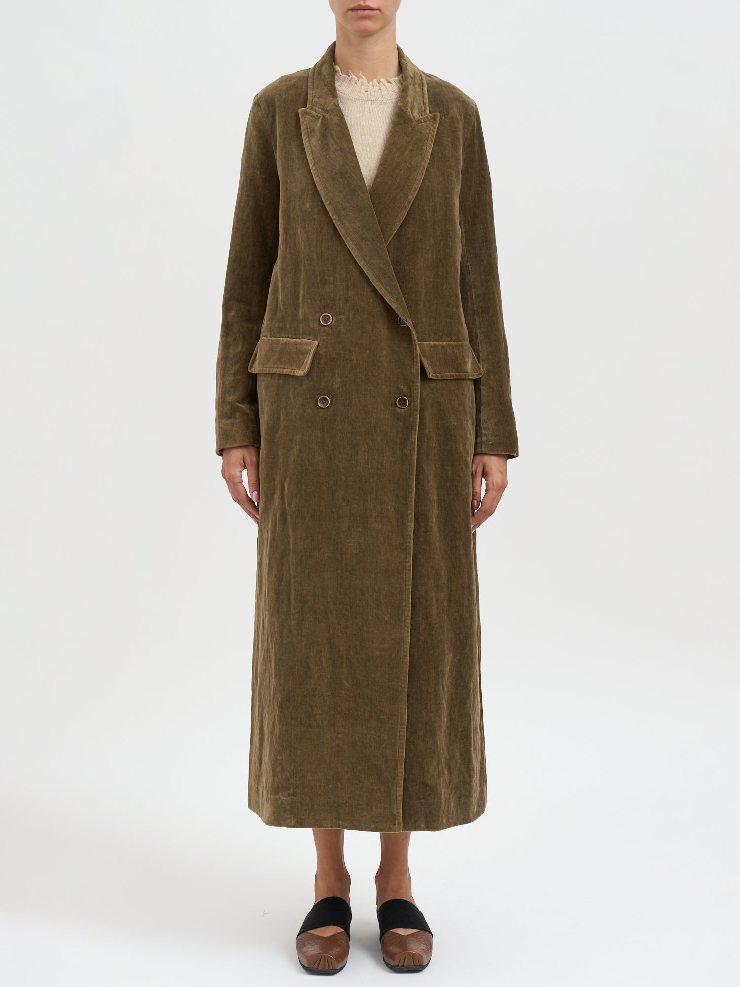 UMA WANG Double-Breasted Camelot Jacket in Size S