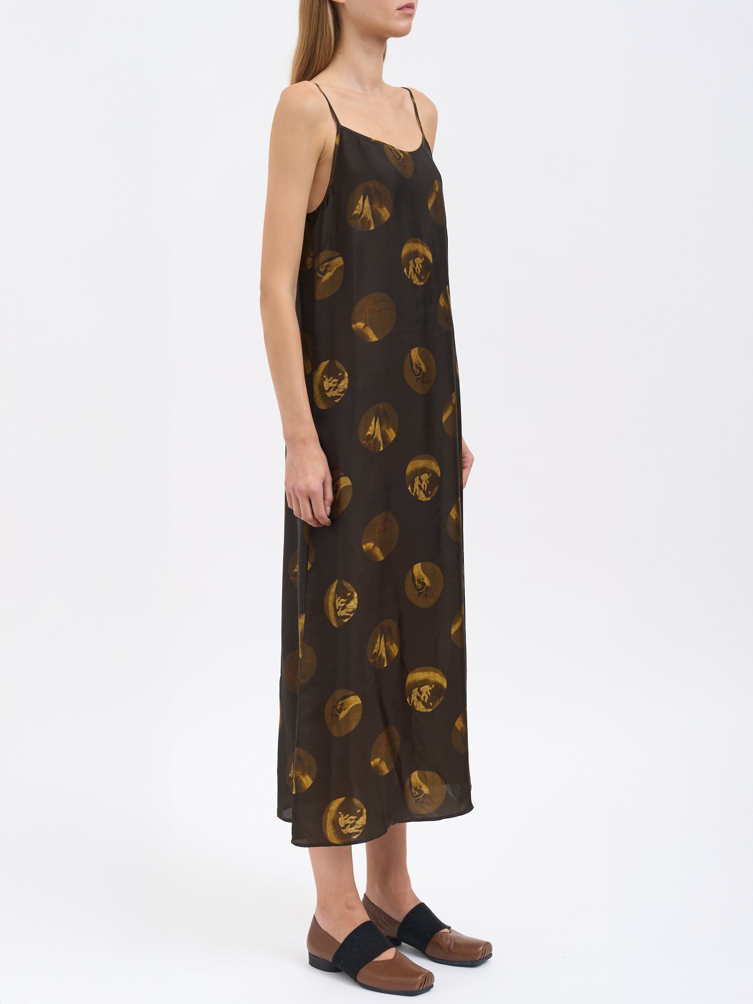 UMA WANG Adjustable Straps Slip Dress with Pattern Print - Size S