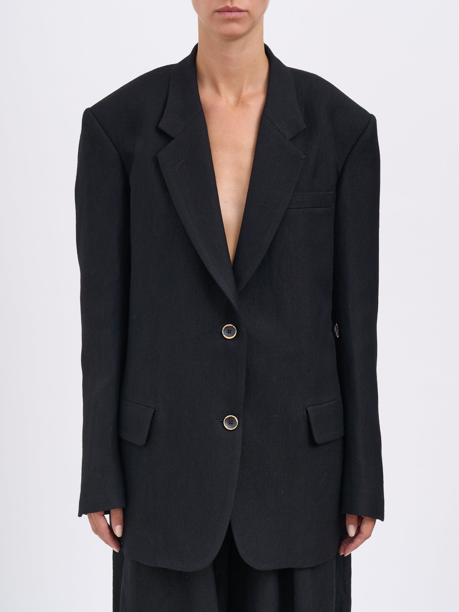 UMA WANG Kava Wool and Linen Jacket - Size S