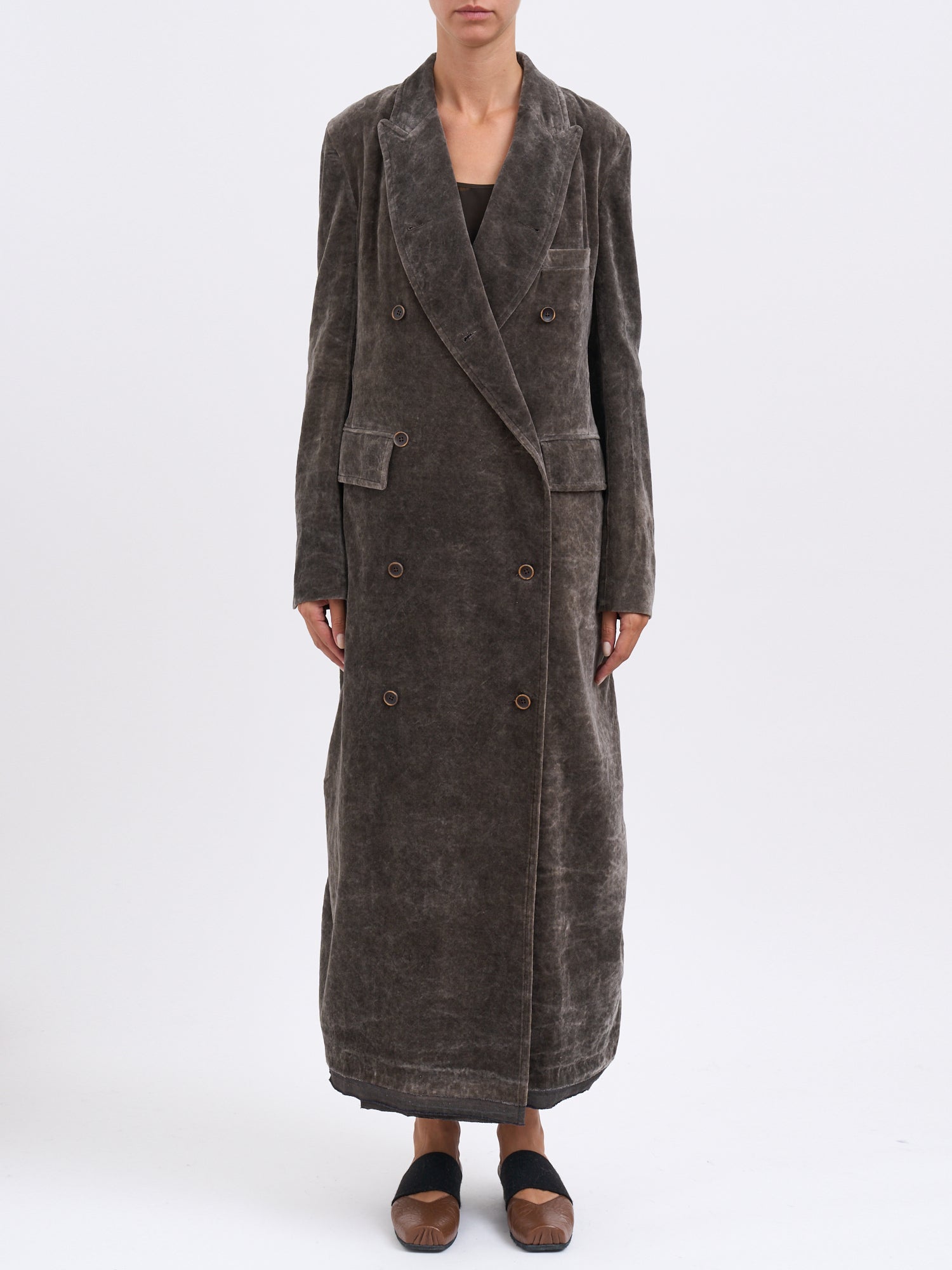 UMA WANG Double-Breasted Cotton and Linen Cigna Jacket - Size S