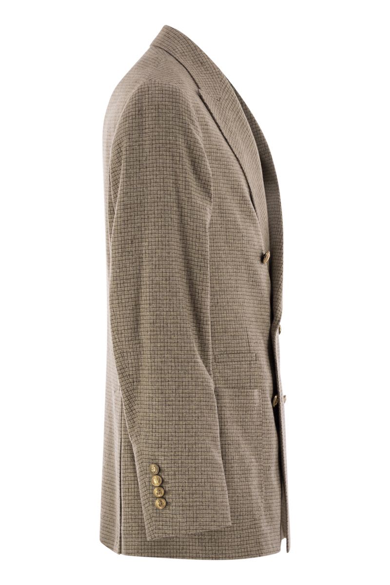 BRUNELLO CUCINELLI Men's Wool and Silk Double-Breasted Jacket