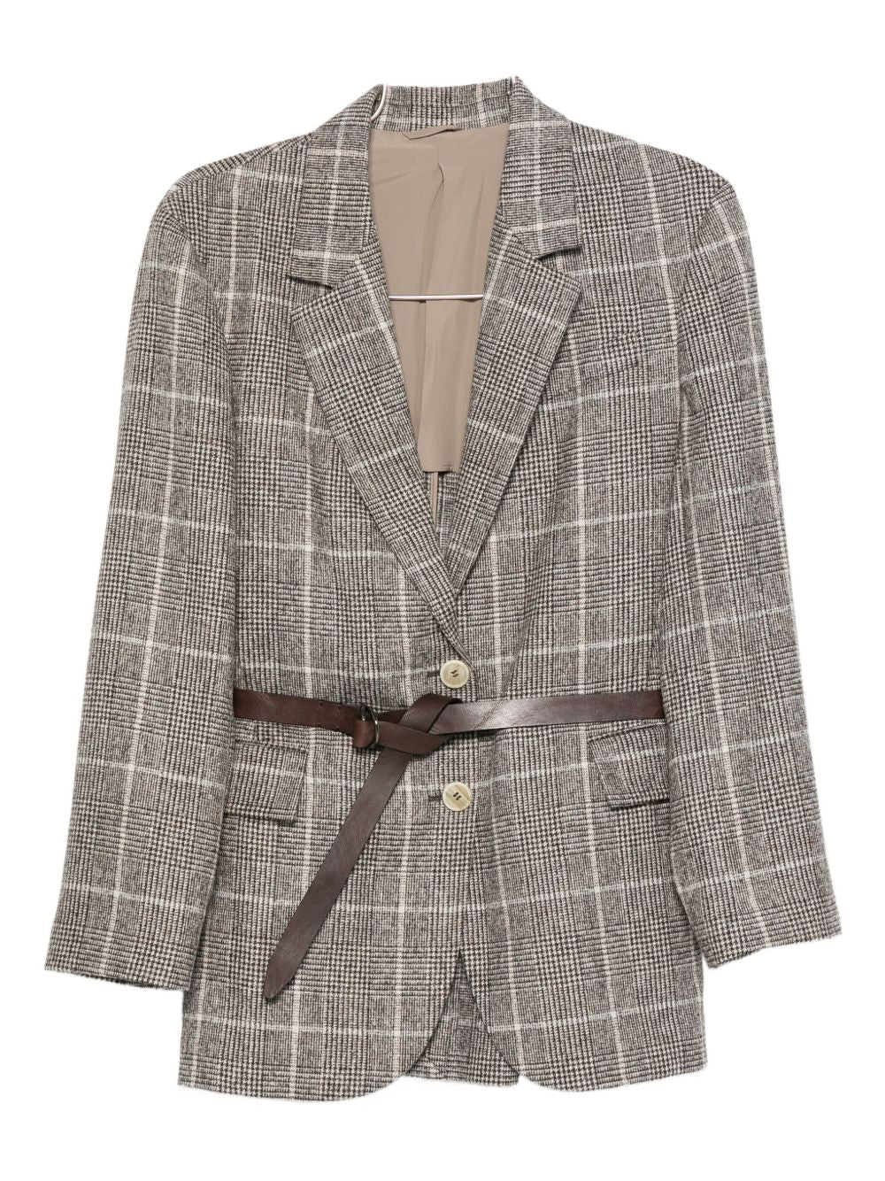 BRUNELLO CUCINELLI Wool Single-Breasted Jacket with Belted Waist for Women - FW25