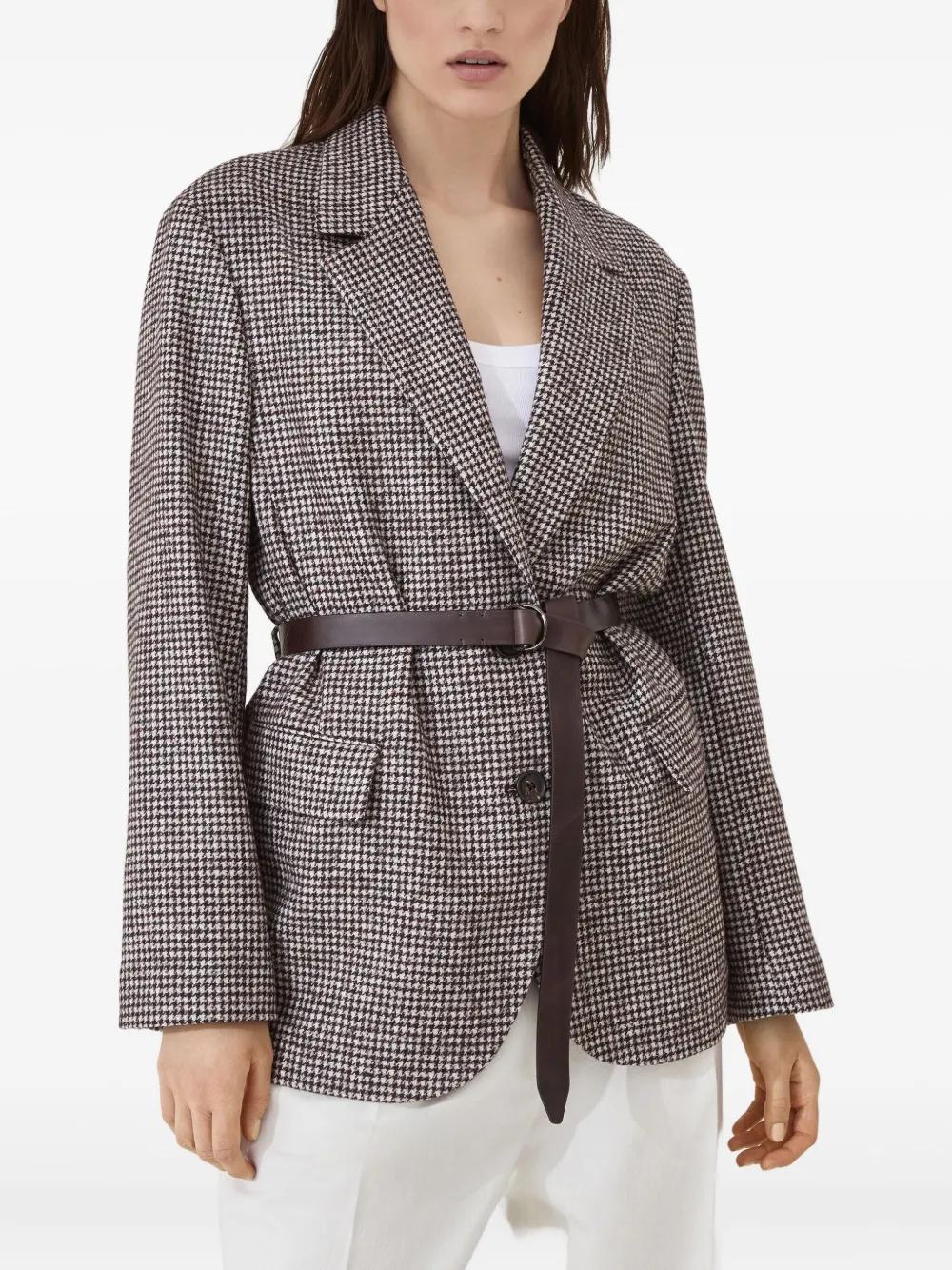 BRUNELLO CUCINELLI Wool Blazer Jacket with Detachable Belt for Women - FW25