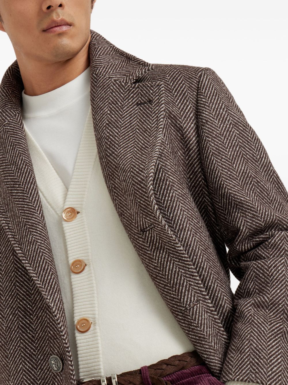 BRUNELLO CUCINELLI Cashmere and Silk Single Breasted Jacket