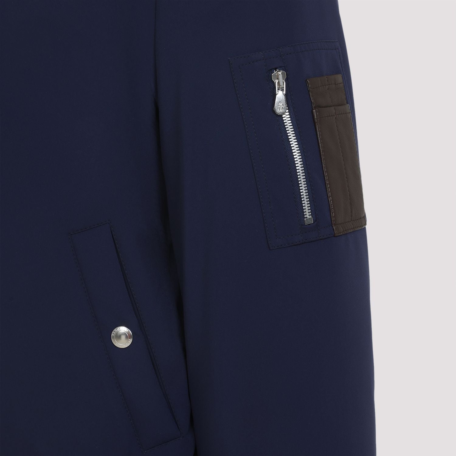 BRUNELLO CUCINELLI Men's Feather Down Jacket with Sheepskin Collar