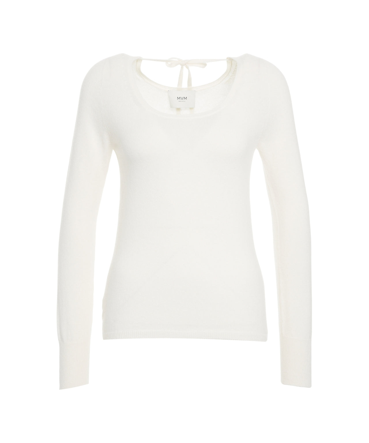 MVM Elegant Cashmere Pullover with Back Tie Detail