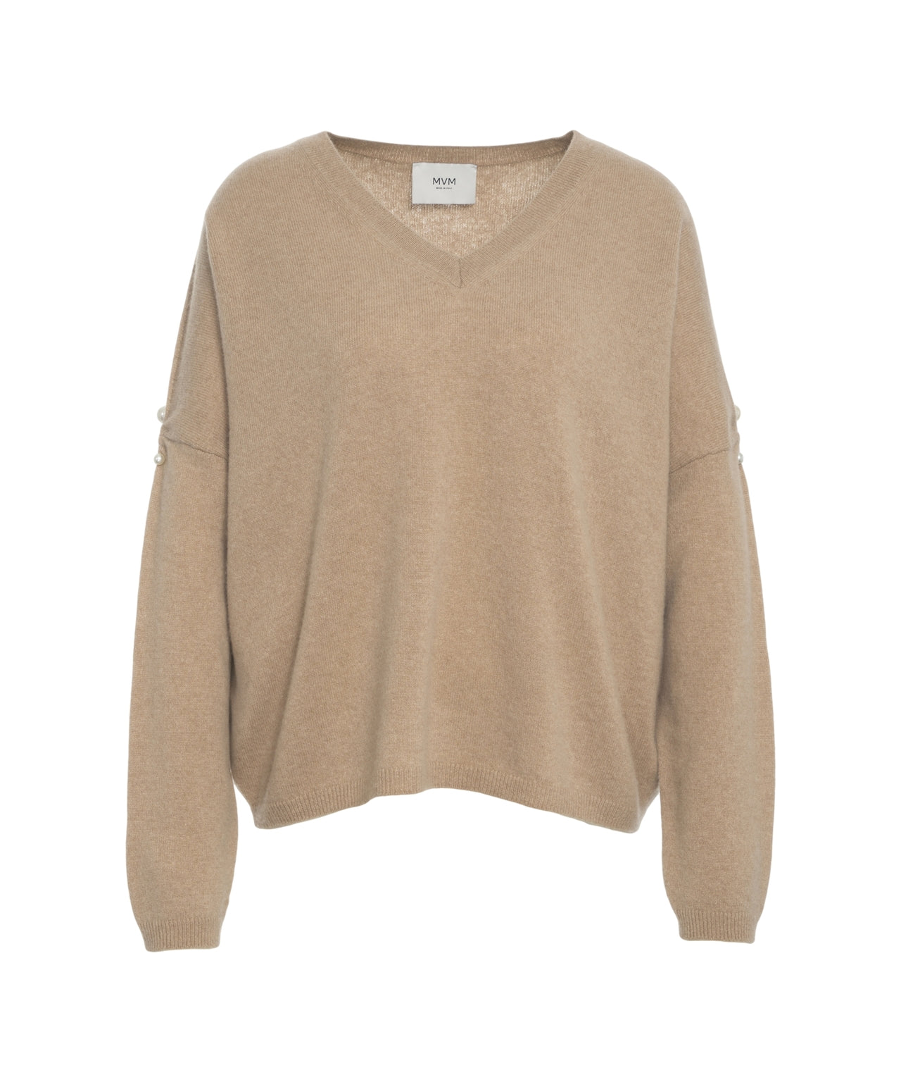 MVM Luxurious Cashmere Pullover with Pearl Details