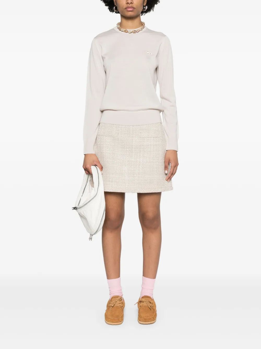 MAISON KITSUNÉ Women’s Fox Wool Jumper with Ribbed Cuffs and Hem