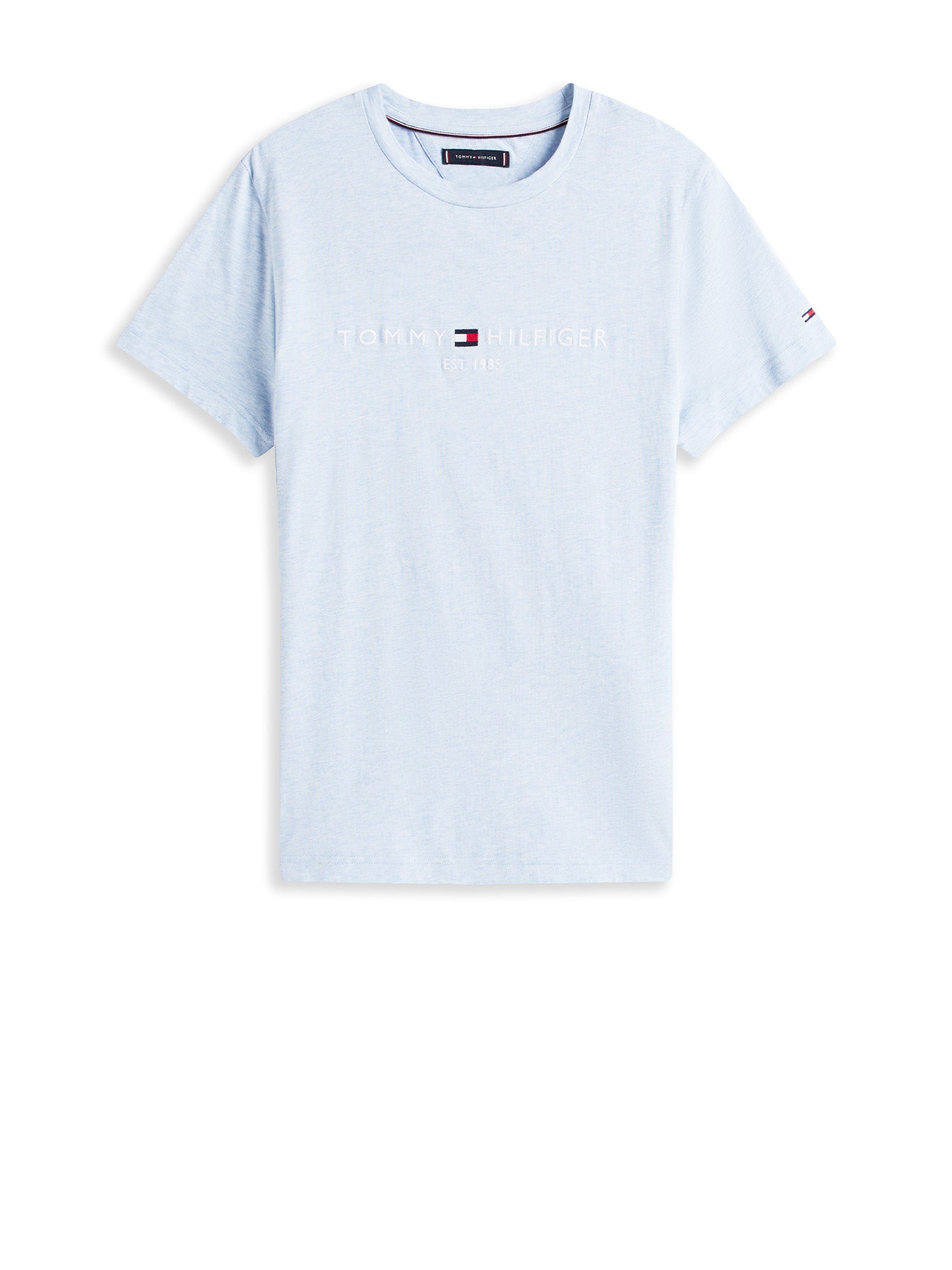 TOMMY HILFIGER Light Blue Mini Logo T-Shirt for Men