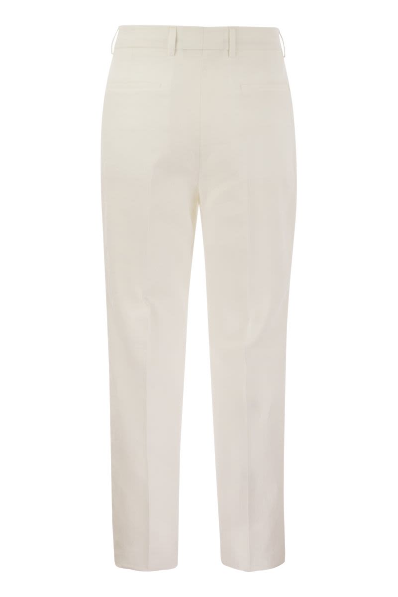 BRUNELLO CUCINELLI Relaxed Fit Linen Trousers with Tailored Darts
