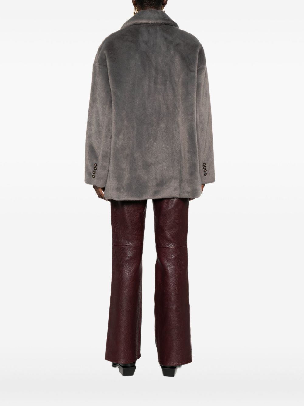 MOLLIOLLI Chic Faux Fur Jacket with Notched Lapels