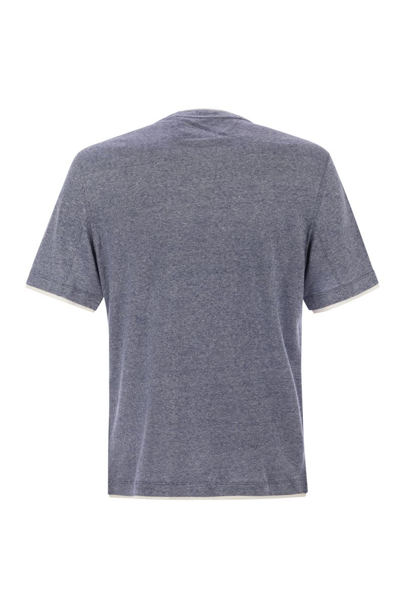 BRUNELLO CUCINELLI Crew-Neck T-Shirt with Faux Layering