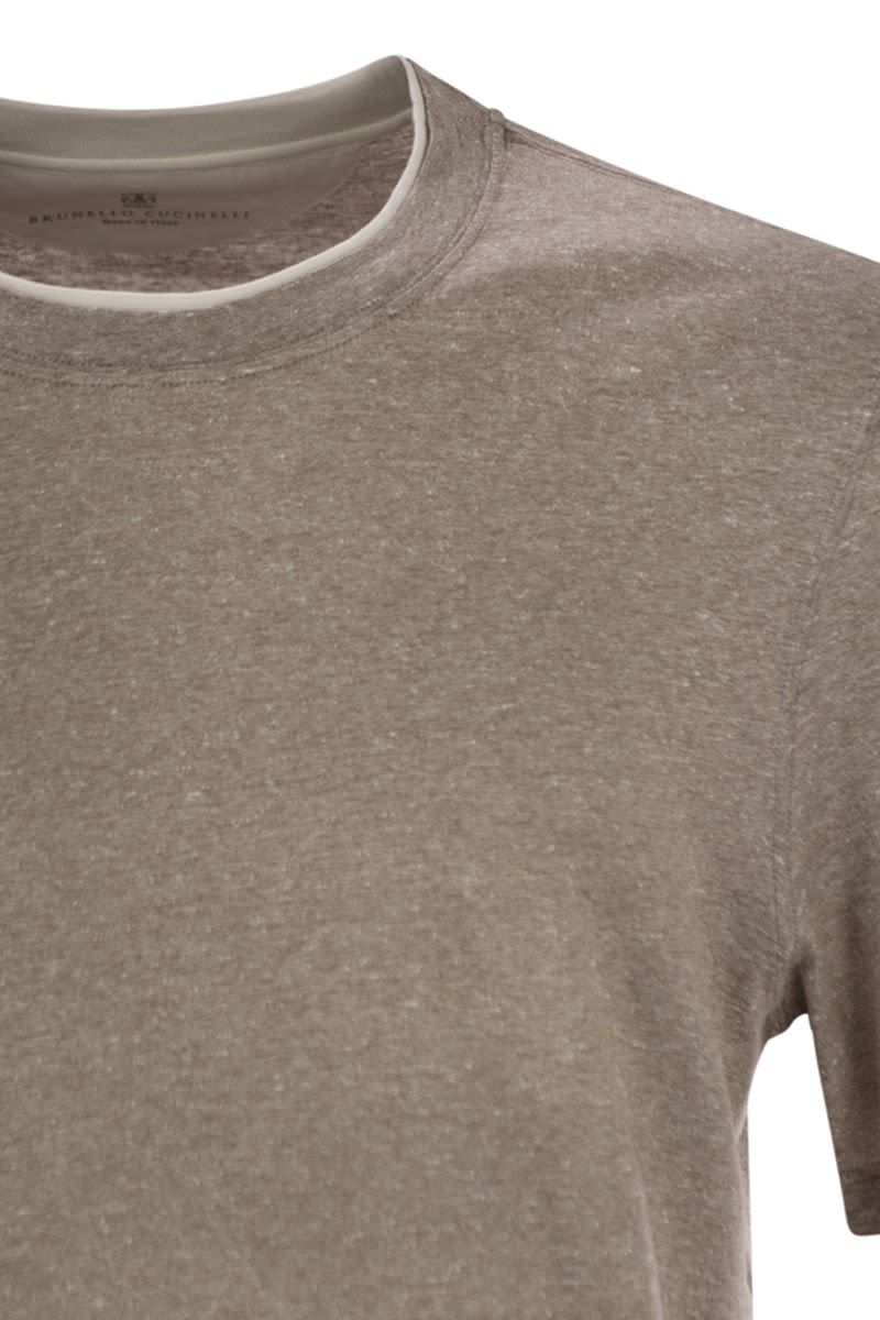 BRUNELLO CUCINELLI Crew-Neck T-Shirt with Faux Layering for Men