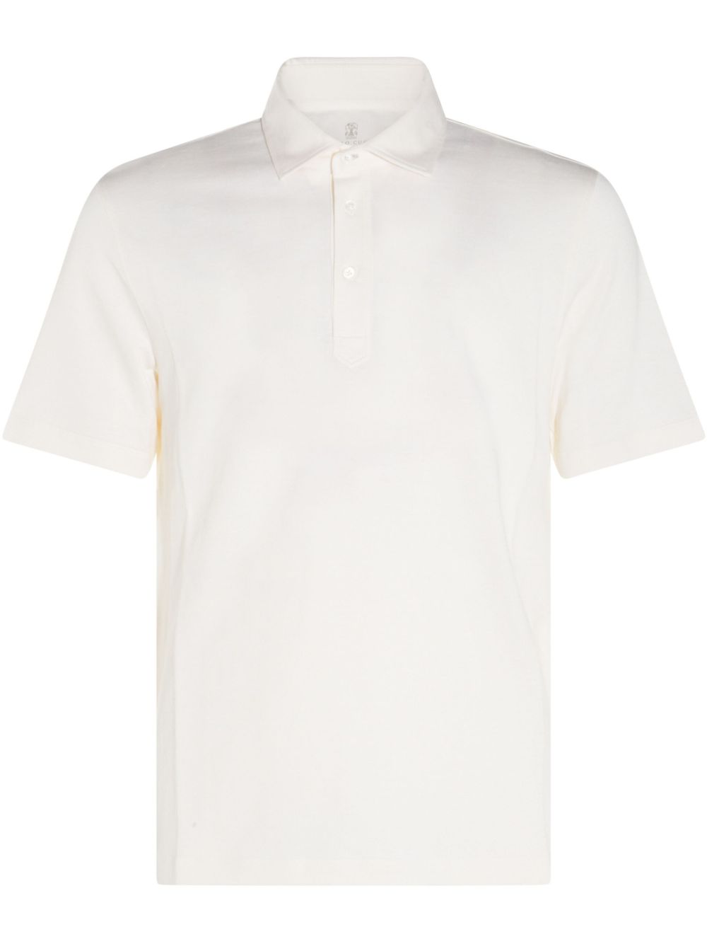 BRUNELLO CUCINELLI Men's Short Sleeve Cotton Polo with Button Front