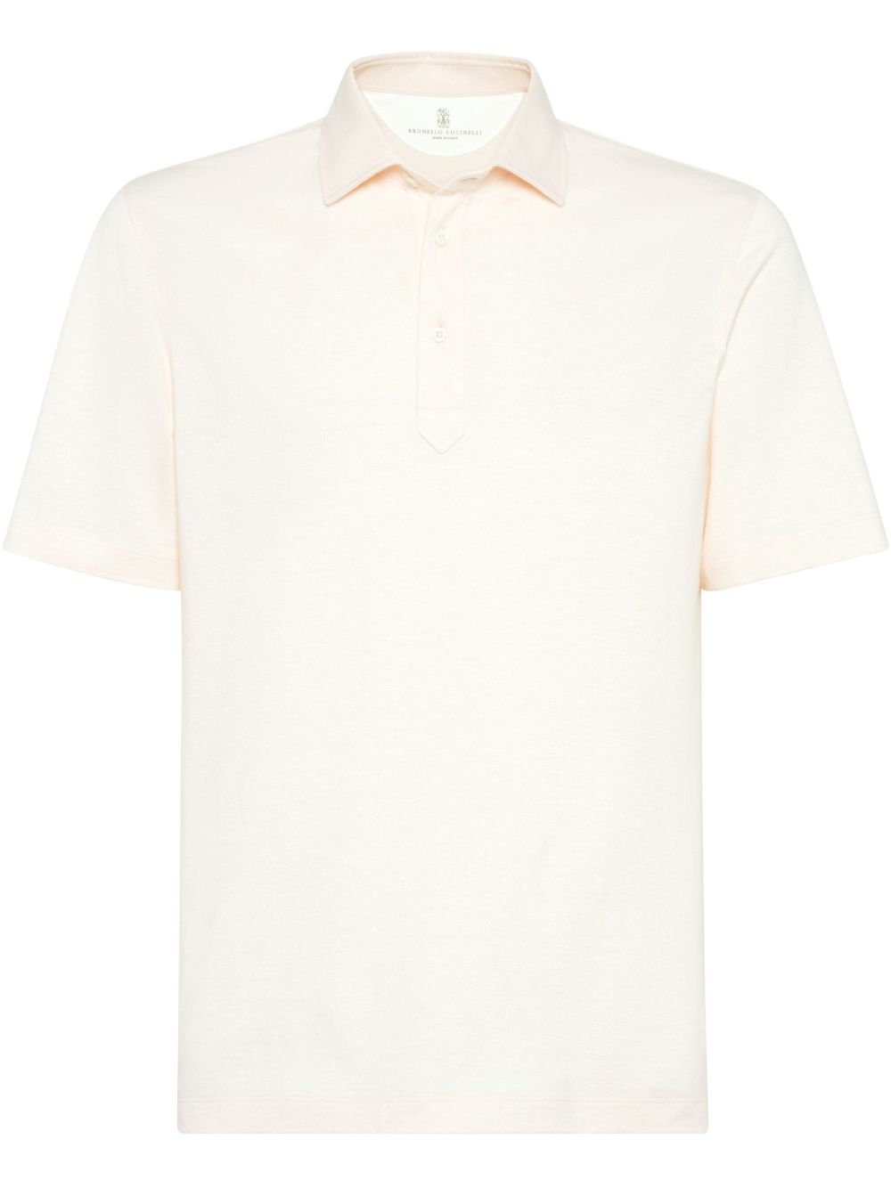 BRUNELLO CUCINELLI Men's Short Sleeve Mini Polo with Front Button Fastening