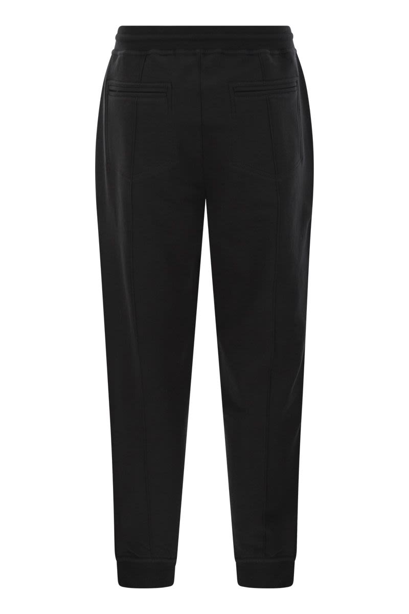 BRUNELLO CUCINELLI Techno Cotton Fleece Trousers with Zip Bottom