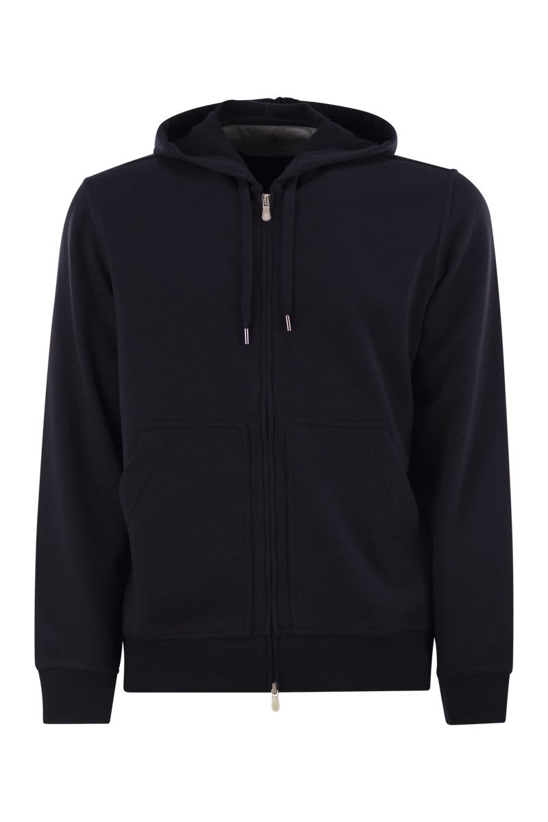BRUNELLO CUCINELLI Men's Cotton Fleece Zip-Up Hoodie