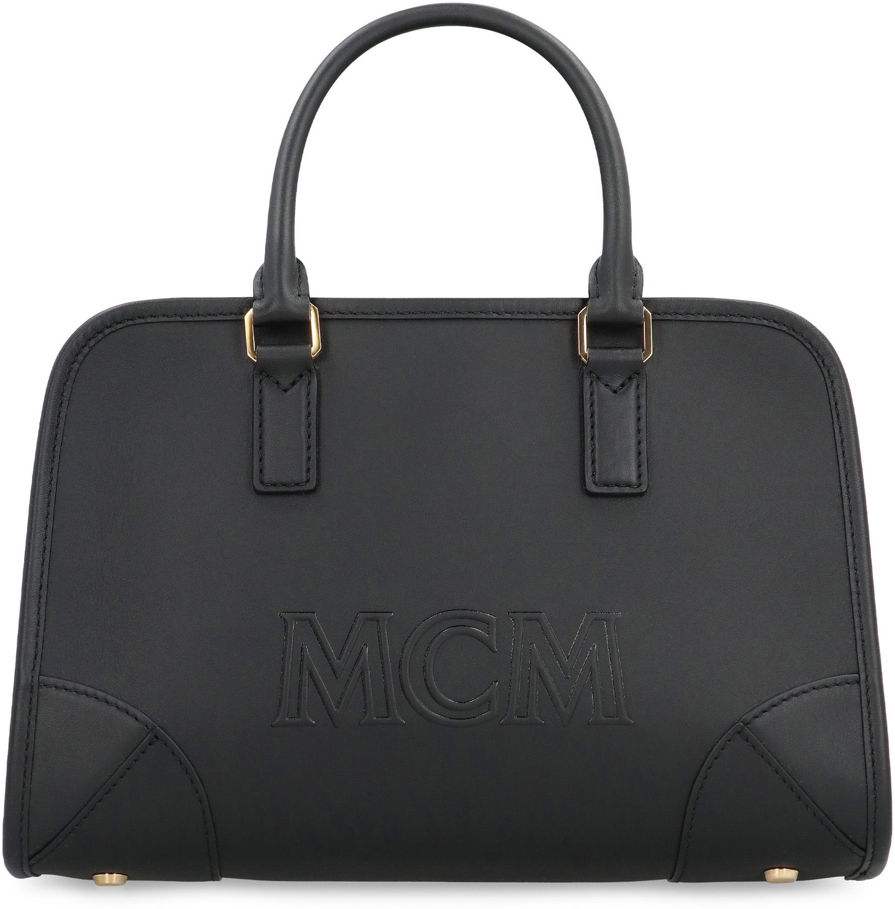 MCM Smooth Leather Handbag with Adjustable Strap - 28 cm Width