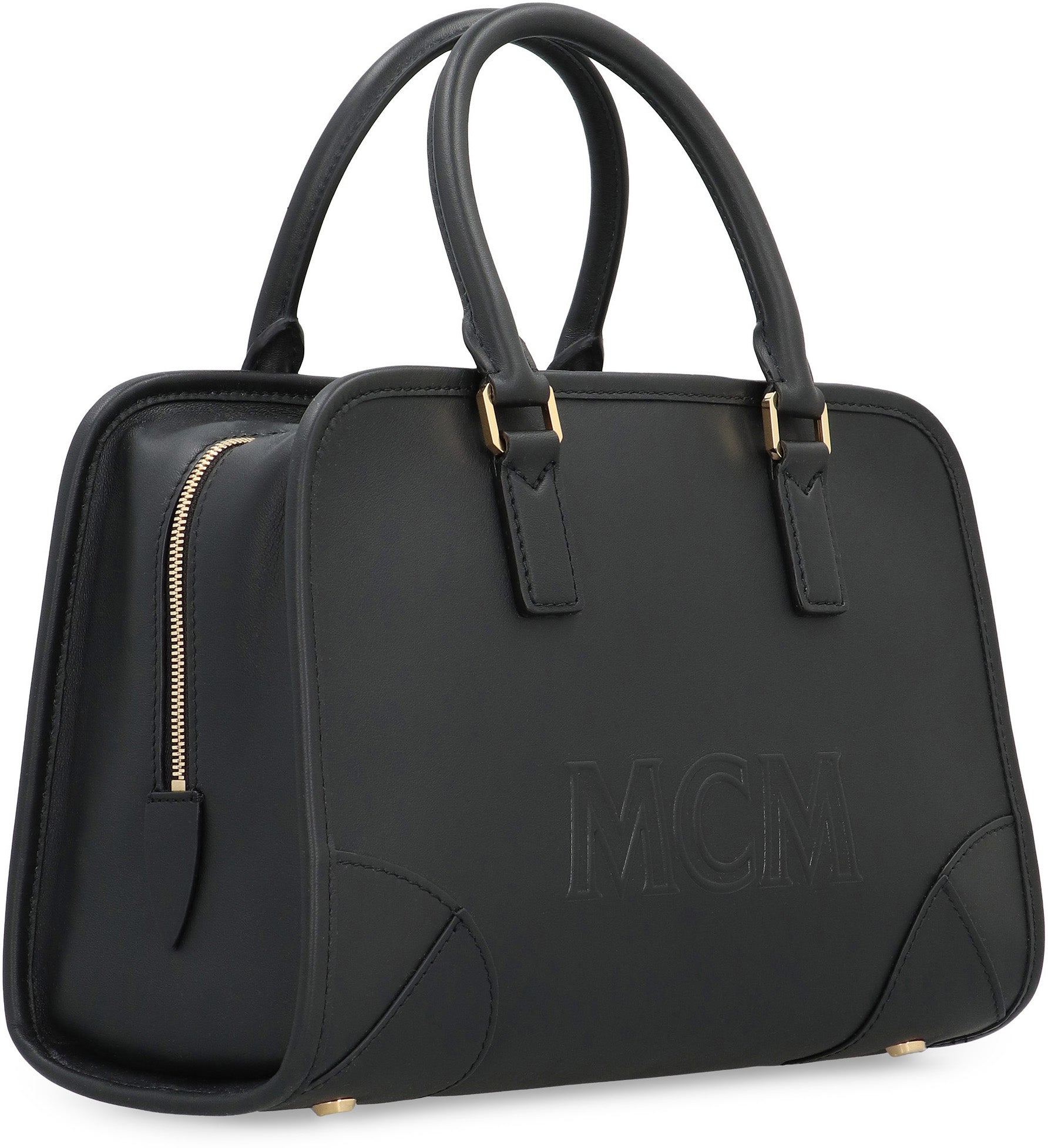 MCM Smooth Leather Handbag with Adjustable Strap - 28 cm Width