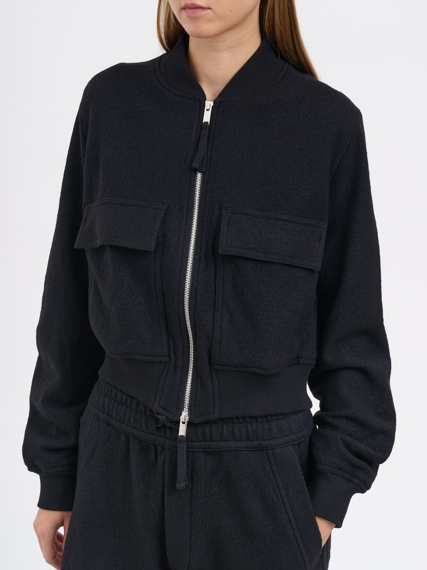 THOM KROM Women's Comfortable Wool Bomber Jacket