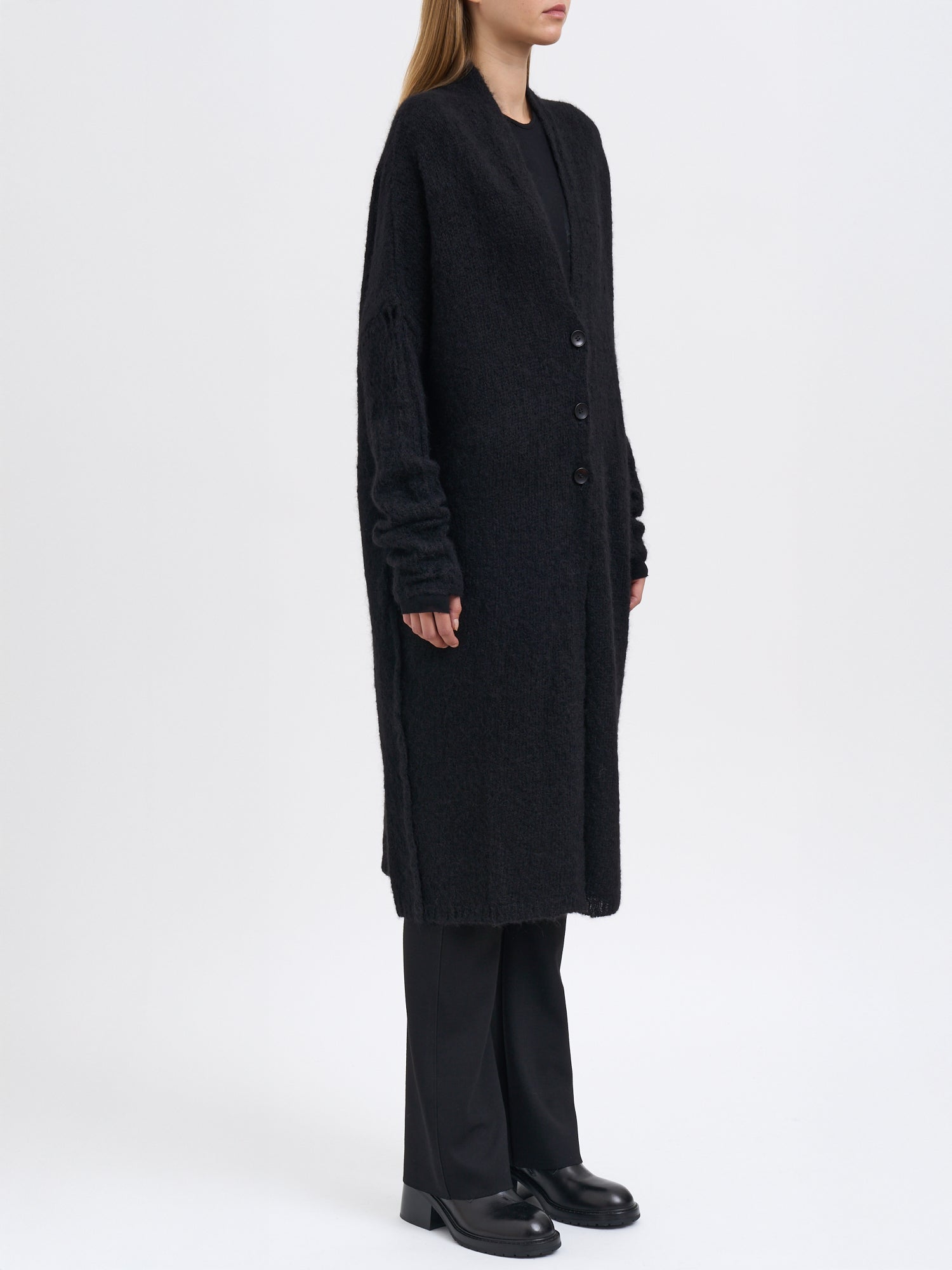 THOM KROM Long Oversized Cardigan with Fitted Sleeves