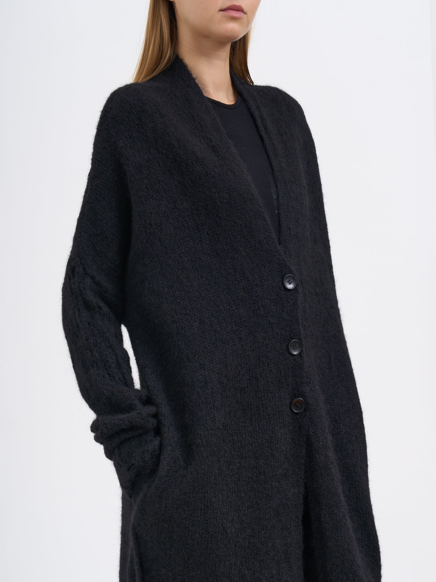 THOM KROM Long Oversized Cardigan with Fitted Sleeves