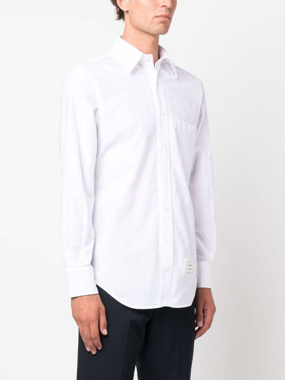 THOM BROWNE Classic Cotton Shirt with Grosgrain Loop Tab