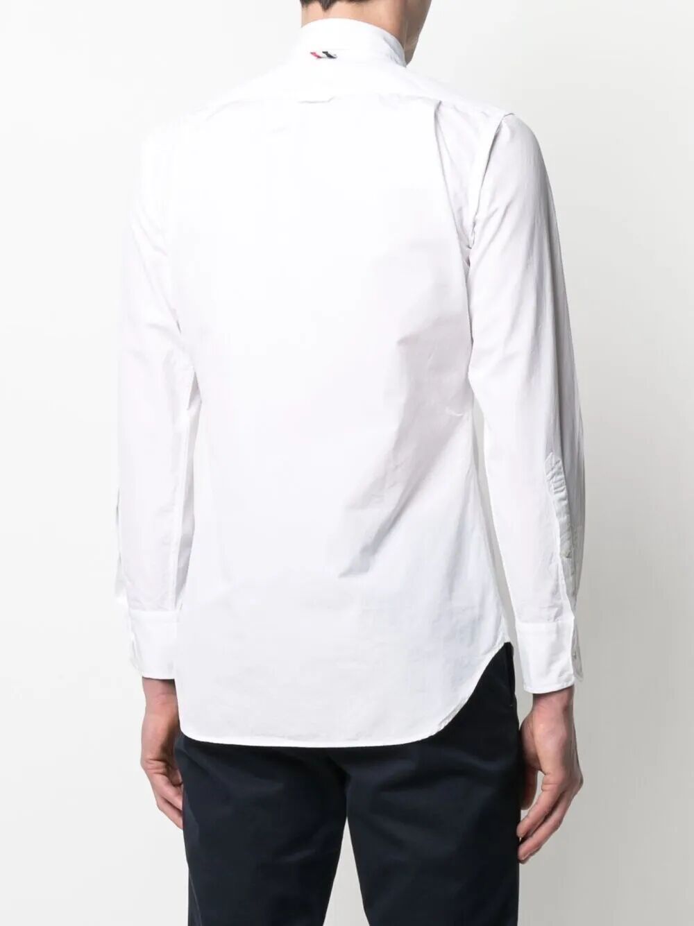 THOM BROWNE Classic Long Sleeve Button-Down Shirt with Contrast Placket