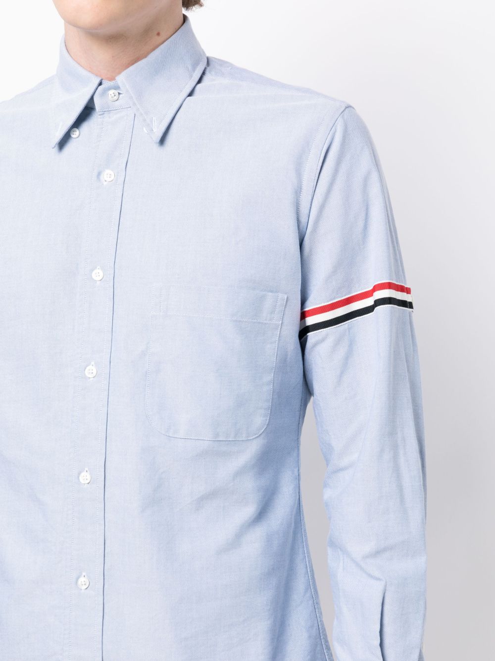 THOM BROWNE Classic Cotton Shirt with RWB Stripe