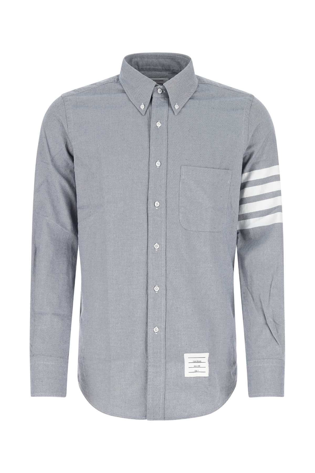 THOM BROWNE Light Blue Straight Fit Shirt for Men