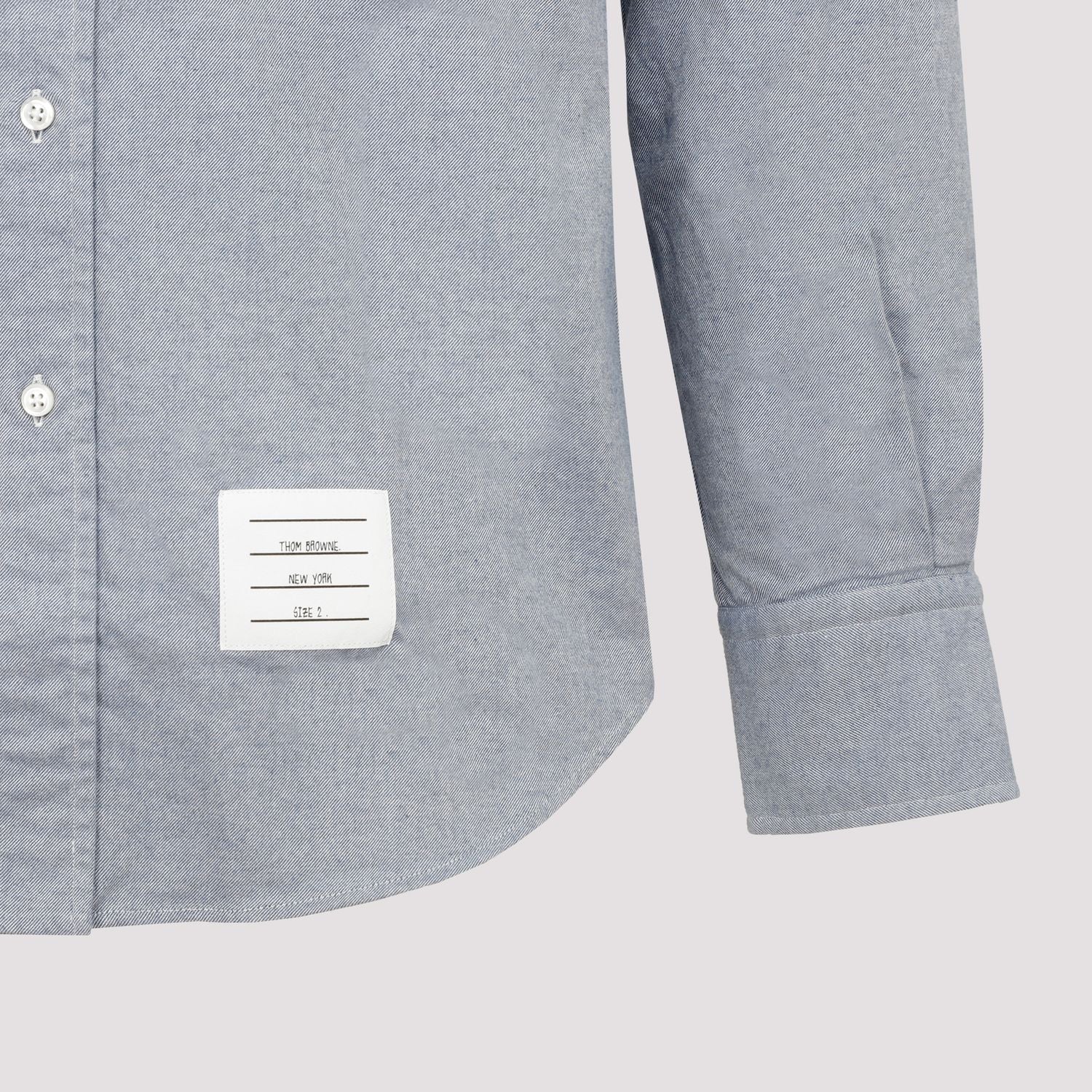 THOM BROWNE Light Blue Straight Fit Shirt for Men