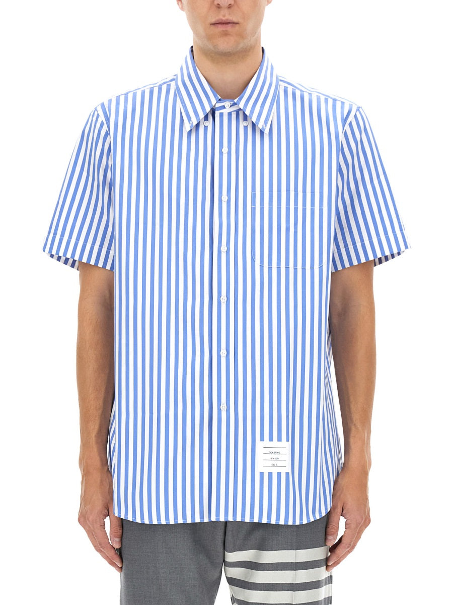 THOM BROWNE Striped Shirt - Straight Fit Size 4